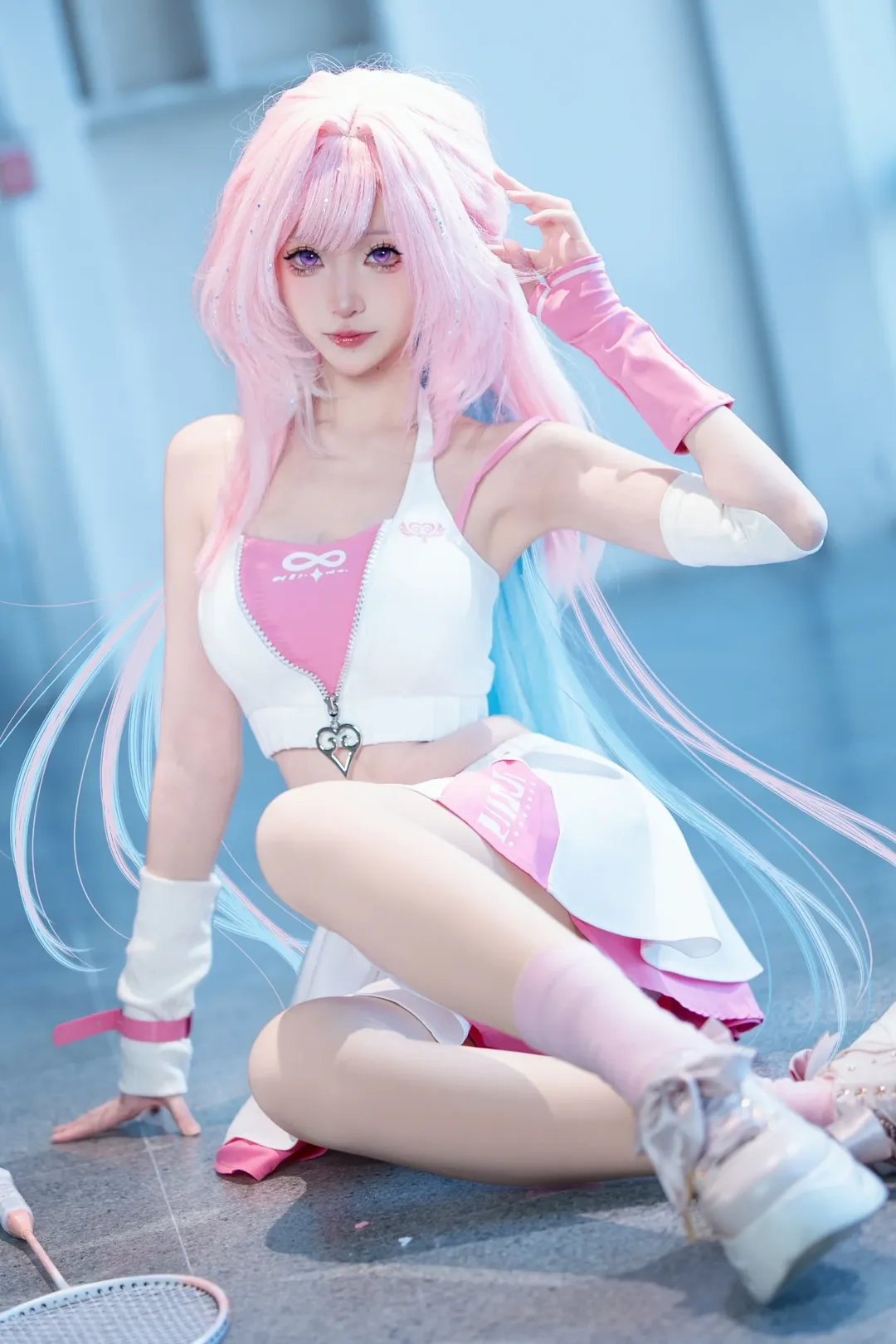 Cyrene Cosplay, Honkai: Star Rail, Pink wig, Sports-themed cosplay, ANTA collaboration