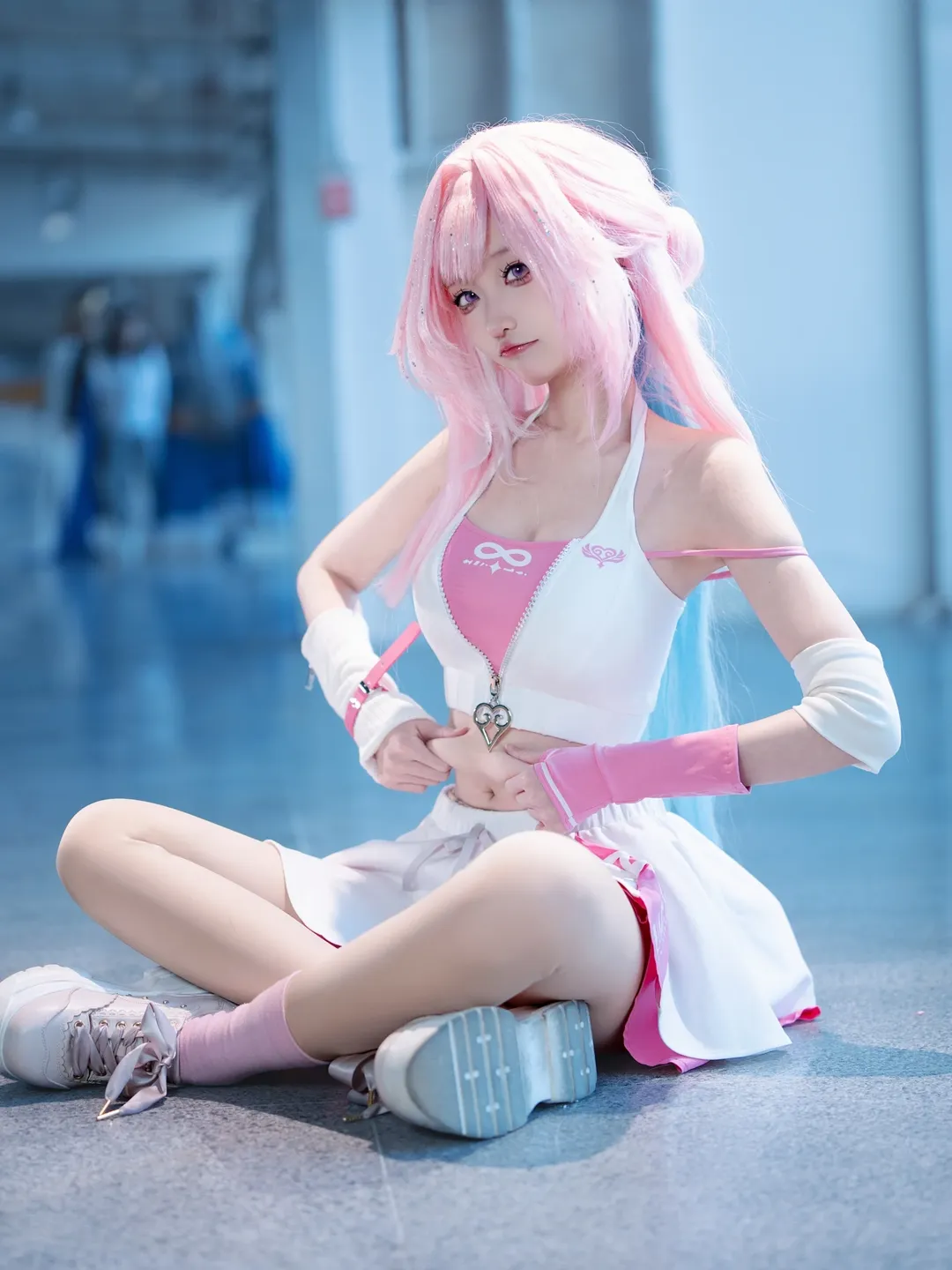 Cyrene Cosplay, Honkai: Star Rail, Convention photos, Sporty style, Pink style cosplay