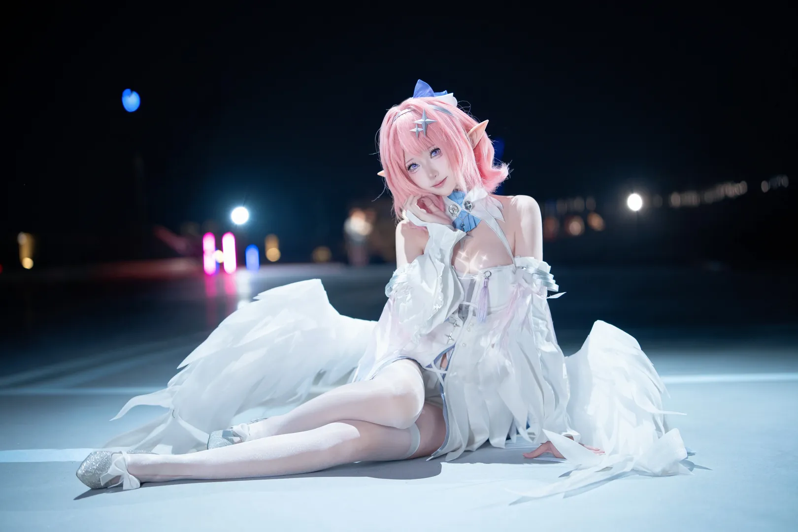 絕區零, 夜景人像, cosplay攝影, 白絲穿搭, 蕾米埃爾cos