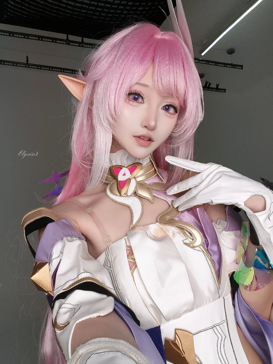 エリシア コスプレ, 崩壊 3rd, 二次元, エルフ耳, ピンク髪