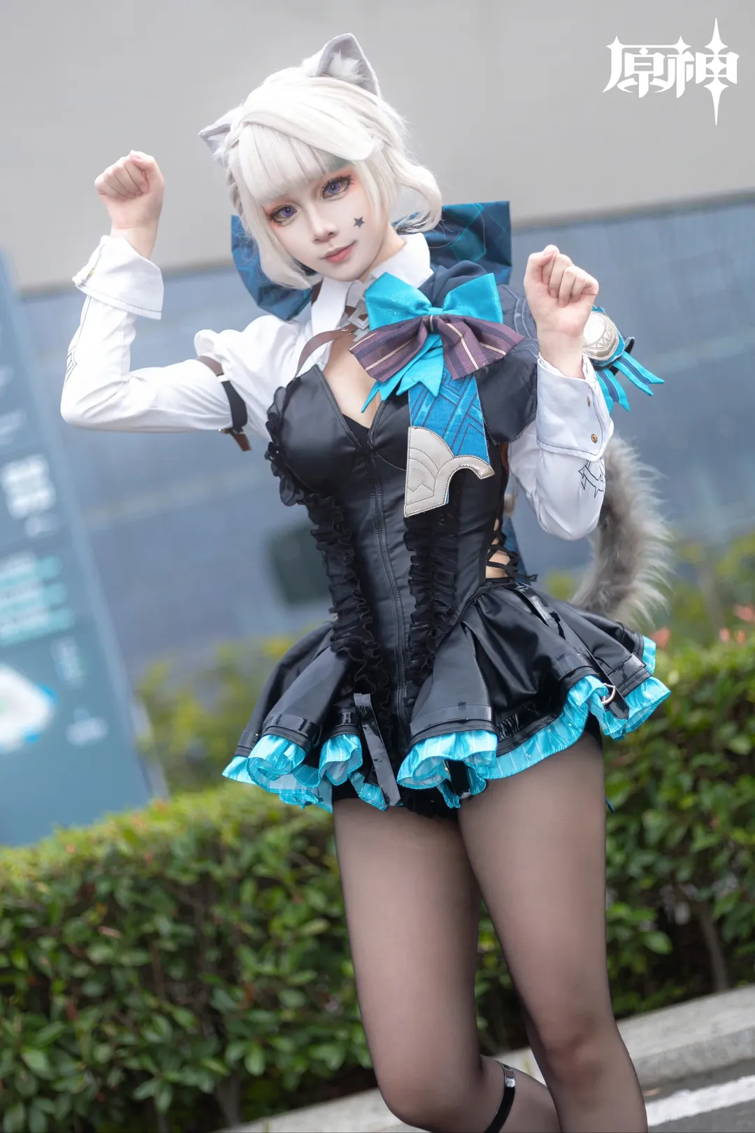 原神, 琳妮特cos, Cosplay分享, 世界线漫展, 琳妮特黑丝 - 第1张