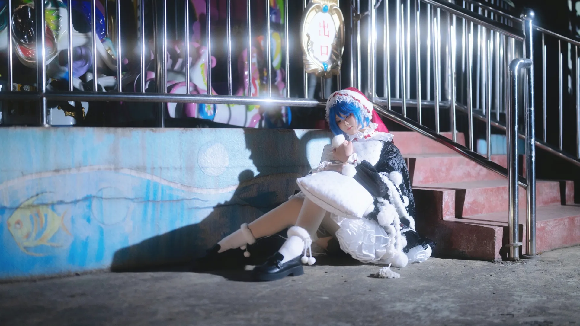 白丝cosplay, 哆来咪獏cos, 东方绀珠传, 深夜游乐园, 东方Project二创 - 第3张