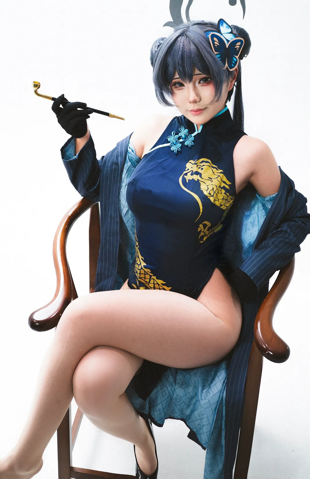 摄影棚, 蔚蓝档案, 妃咲cos, 旗袍, 二次元cosplay - 第3张