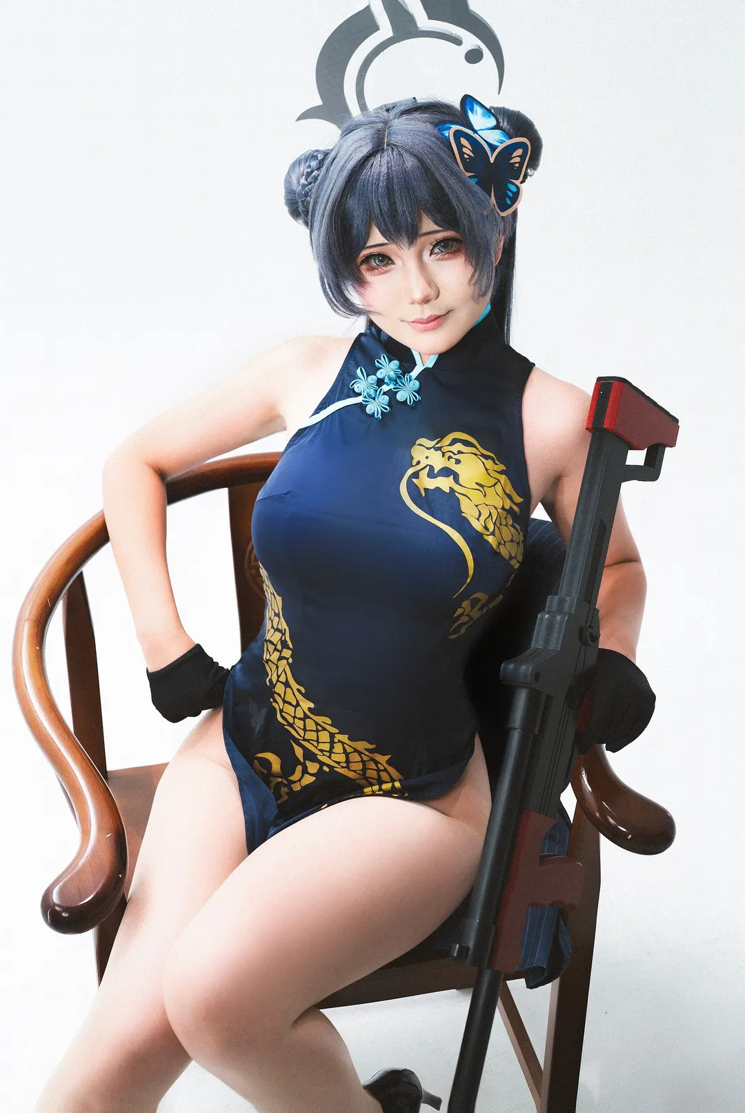 摄影棚, 蔚蓝档案, 妃咲cos, 旗袍, 二次元cosplay - 第5张