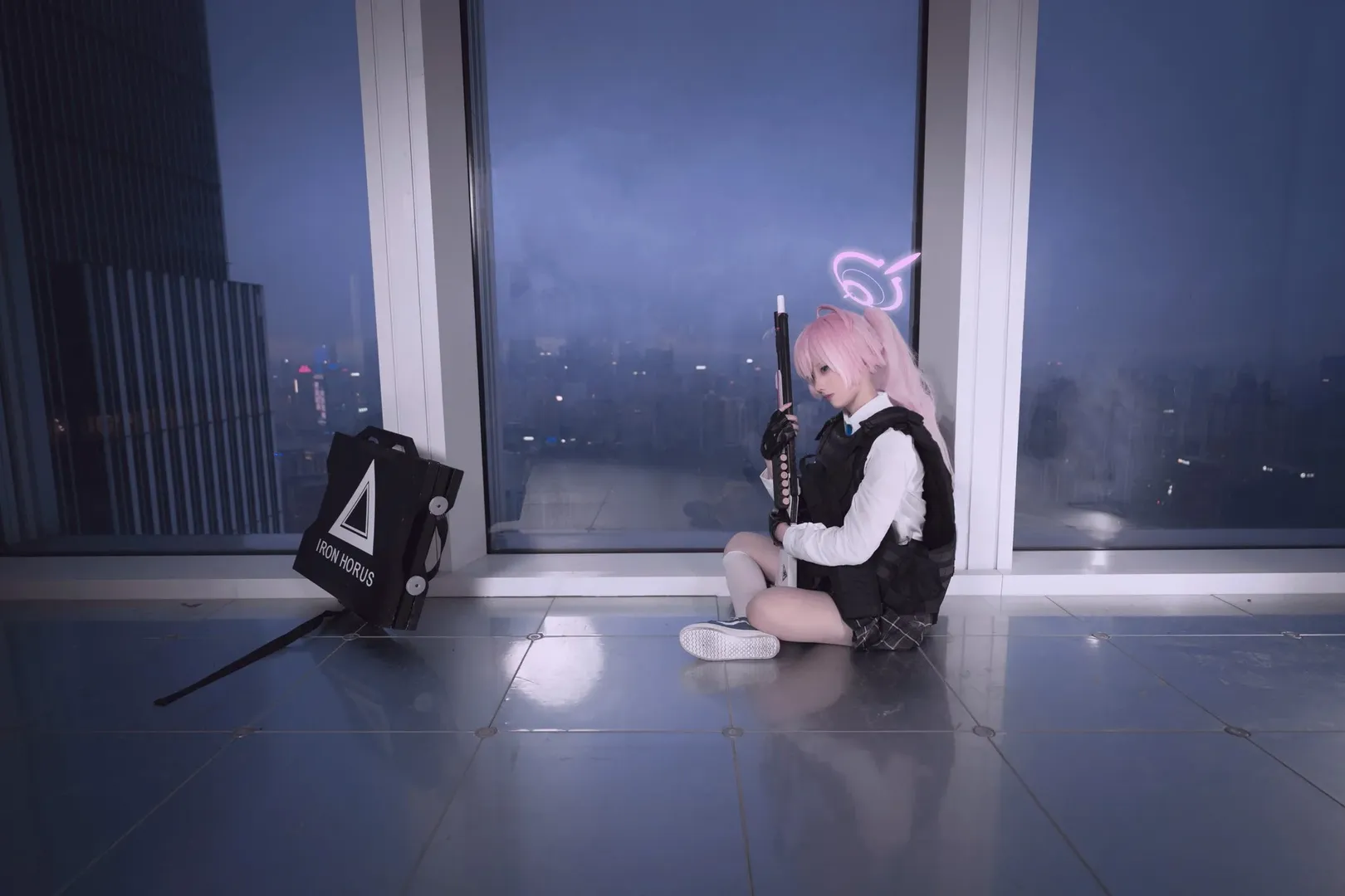 蔚蓝档案, 小鸟游星野cos, 白丝, 战术娘cos, 军迷装备 - 第4张