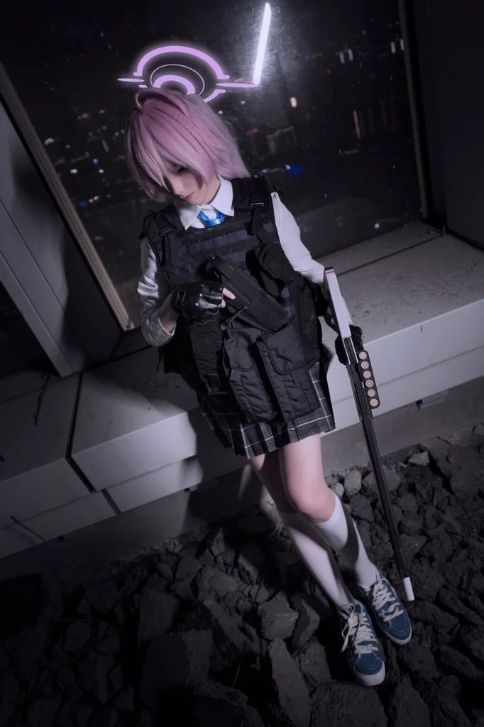 蔚蓝档案, 小鸟游星野cos, 白丝, 战术娘cos, 军迷装备 - 第5张