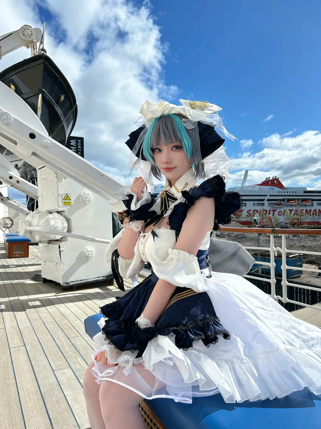 cosplay, 柴郡cos, 碧蓝航线, 白丝, 航海摄影 - 第3张