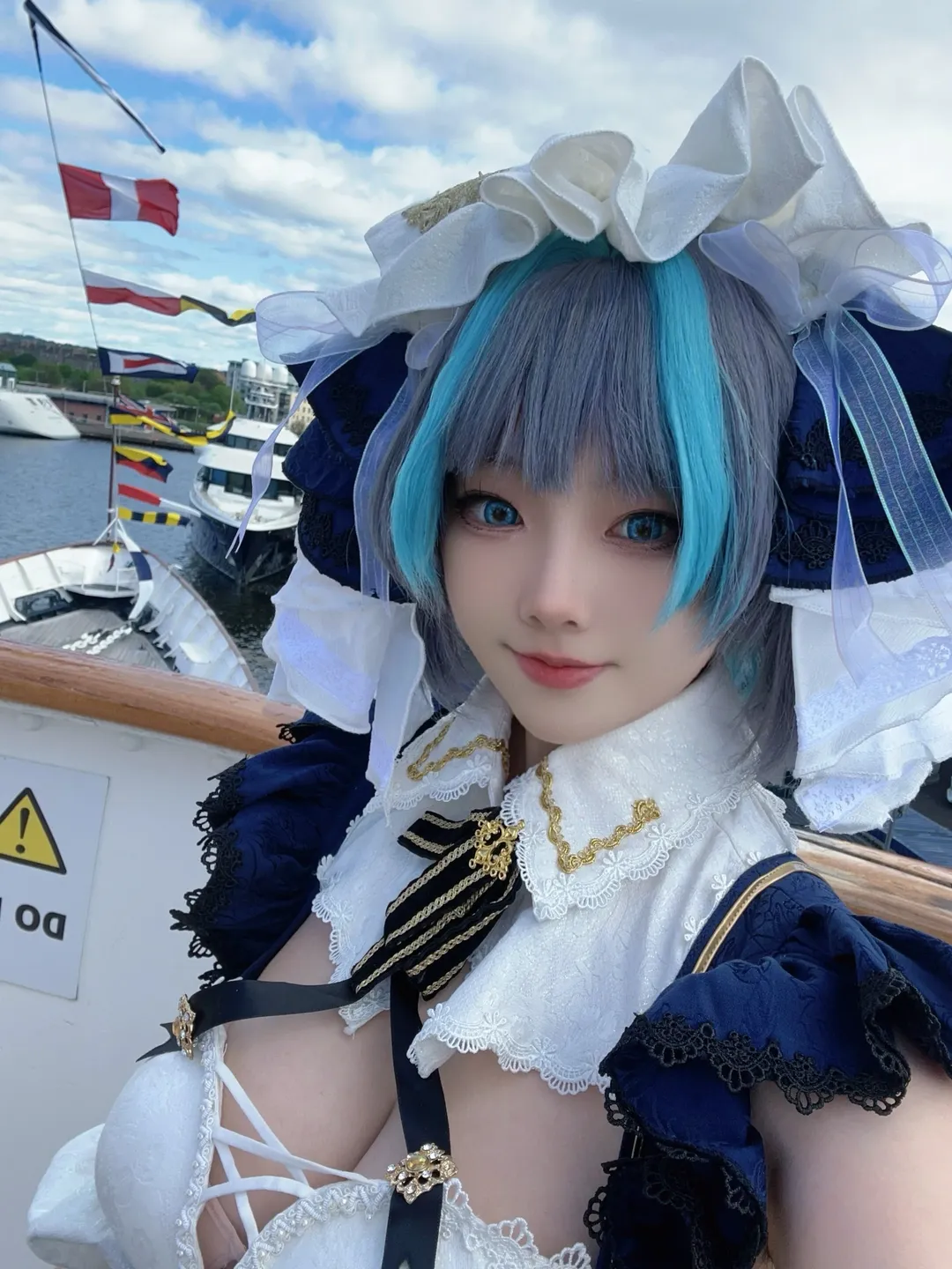 cosplay, 柴郡cos, 碧蓝航线, 白丝, 航海摄影 - 第6张