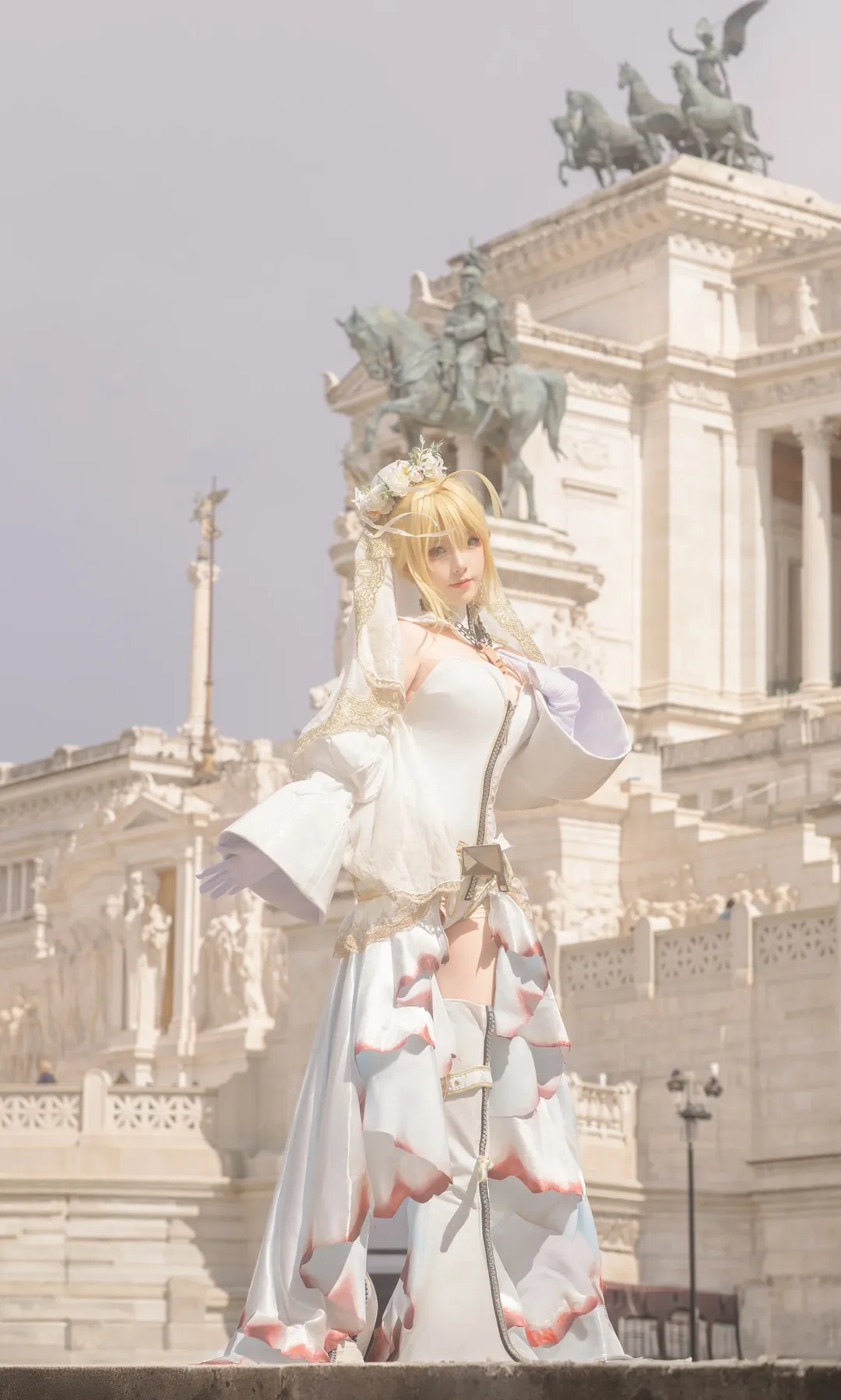 Fate/Grand Order, cosplay摄影, 二次元日常, 罗马旅拍, 花嫁尼禄cos - 第1张