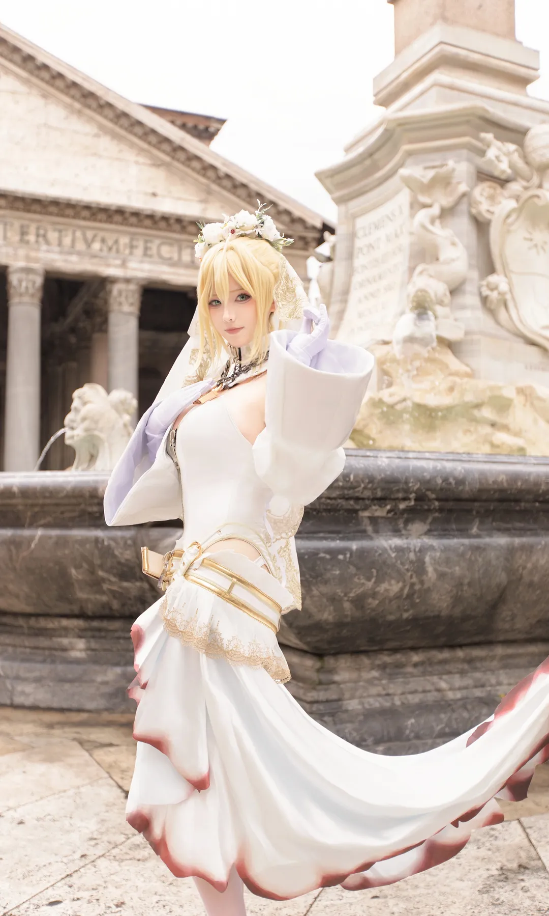 Fate/Grand Order, cosplay摄影, 二次元日常, 罗马旅拍, 花嫁尼禄cos