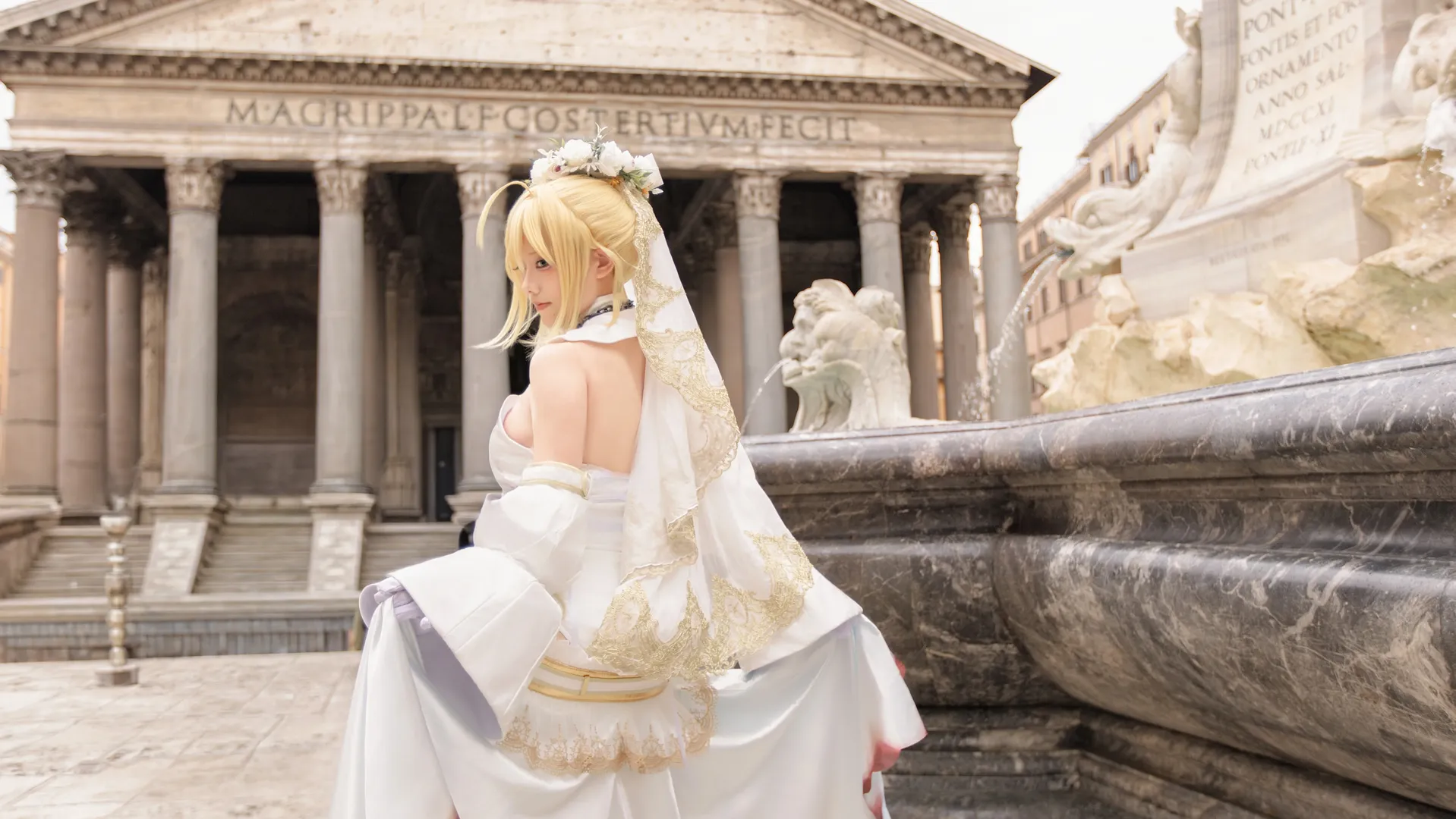 Fate/Grand Order, 尼禄花嫁cos, 意大利旅拍, 无道具cosplay, 漫反射外景