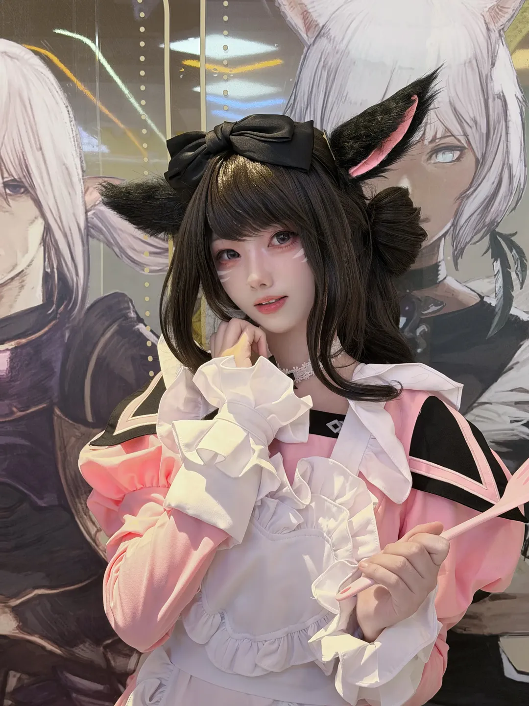 女僕裝穿搭, 最終幻想14, ff14貓娘cos, 杭德林快閃店, 主題餐廳探店
