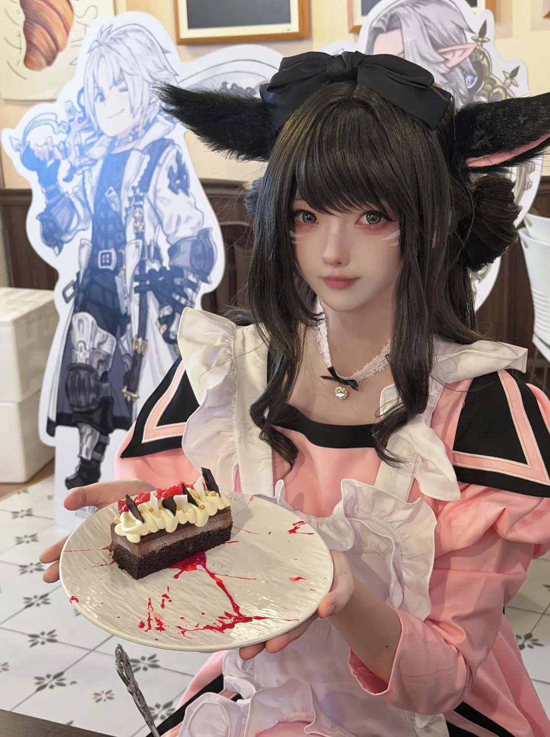 cosplay日常, 猫娘cos, 兽耳女仆, 最终幻想14cos, 甜酷妆造