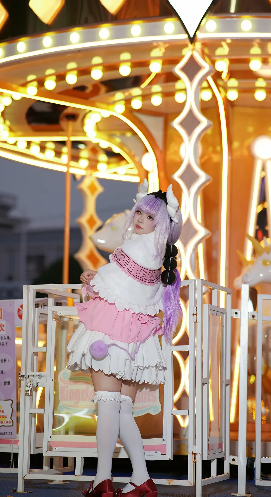cosplay, 白丝, 游乐园, 康娜cos, 小林家的龙女仆