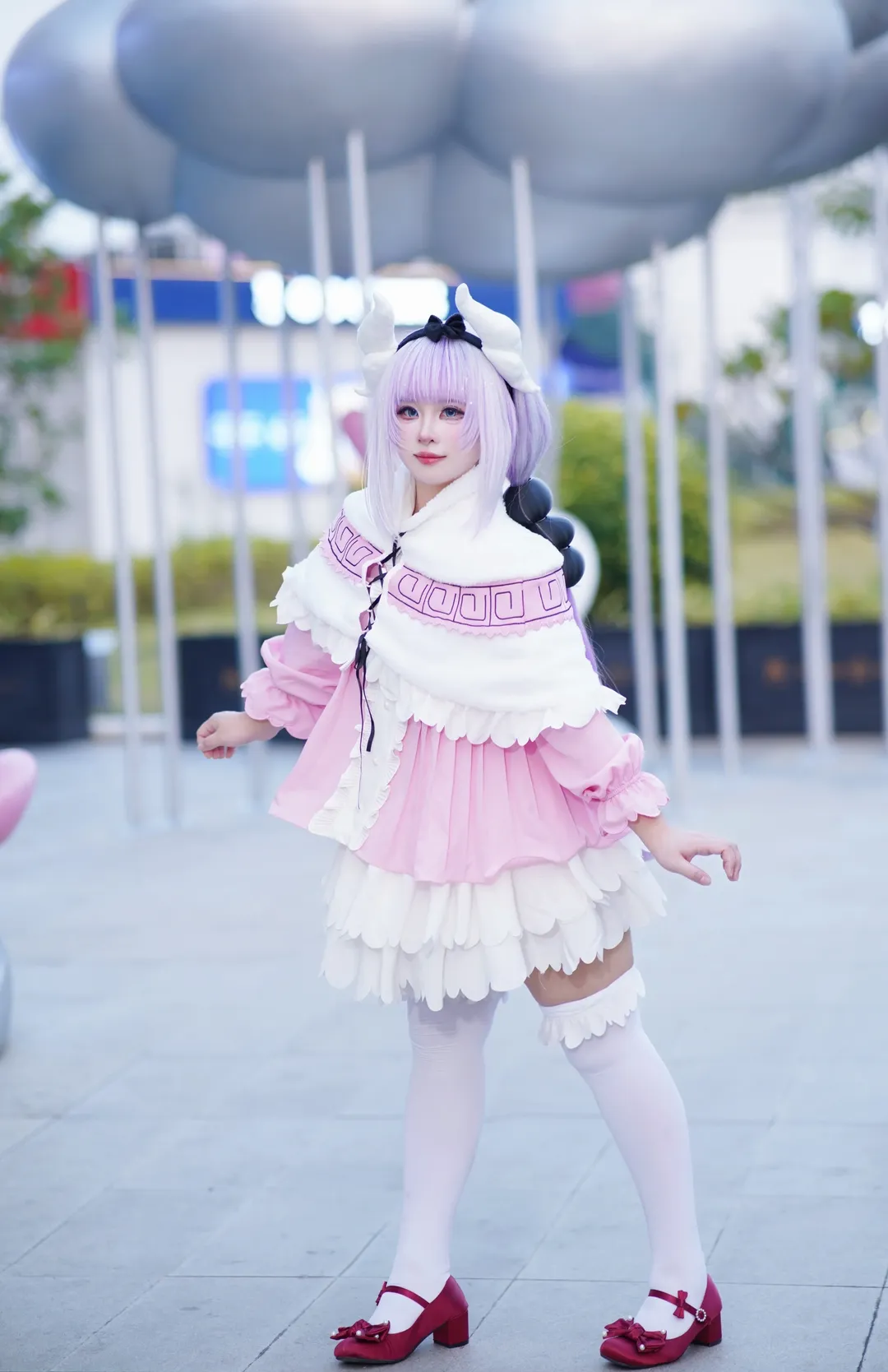 cosplay, 白丝, 游乐园, 康娜cos, 小林家的龙女仆 - 第2张