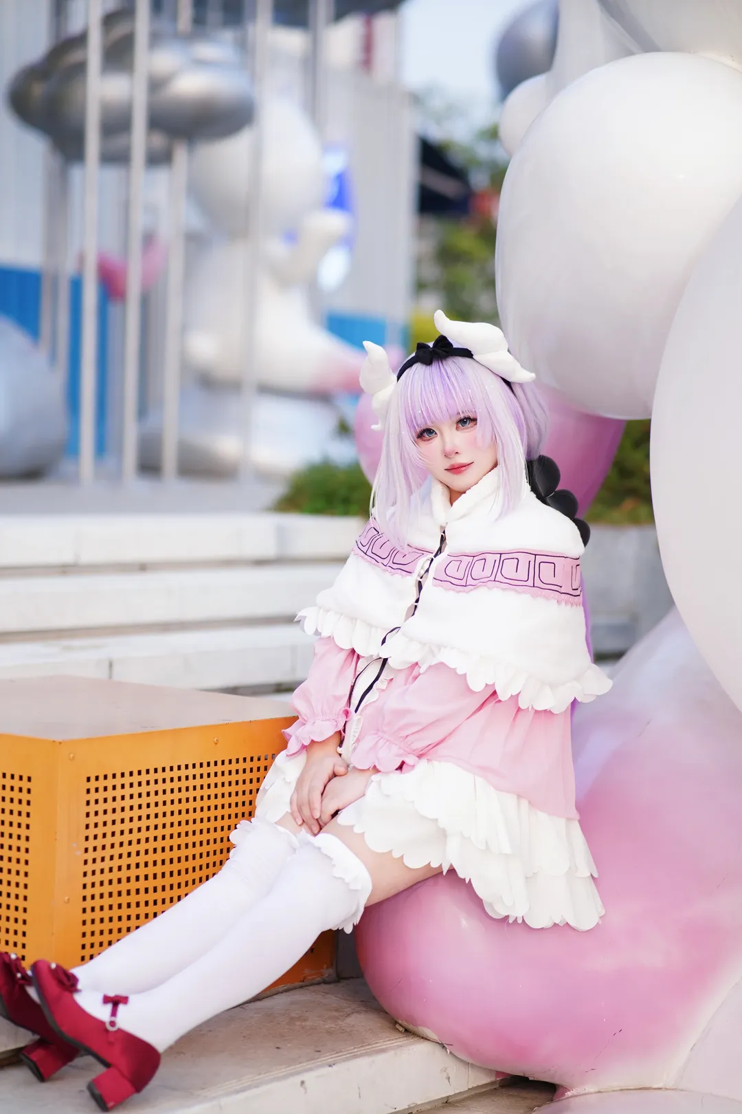 cosplay, 白丝, 游乐园, 康娜cos, 小林家的龙女仆 - 第3张
