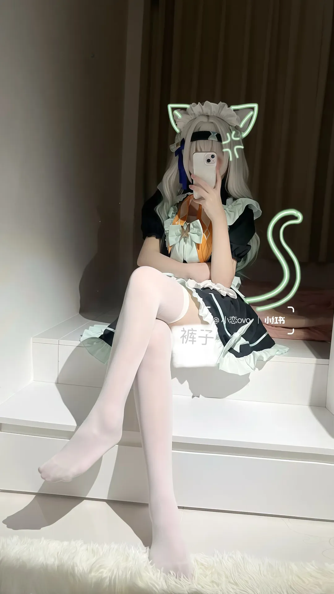 崩坏星穹铁道, 流萤cos, 私设cos, 女仆装, 白丝穿搭 - 第1张