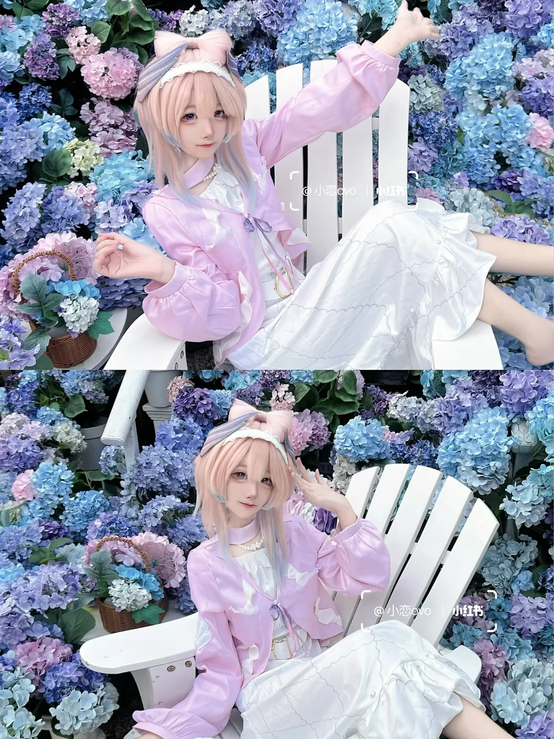 Genshin Impact, Hydrangea, Sangonomiya Kokomi cosplay, Endless Summer hydrangea field, Qixi Festival - Image 1