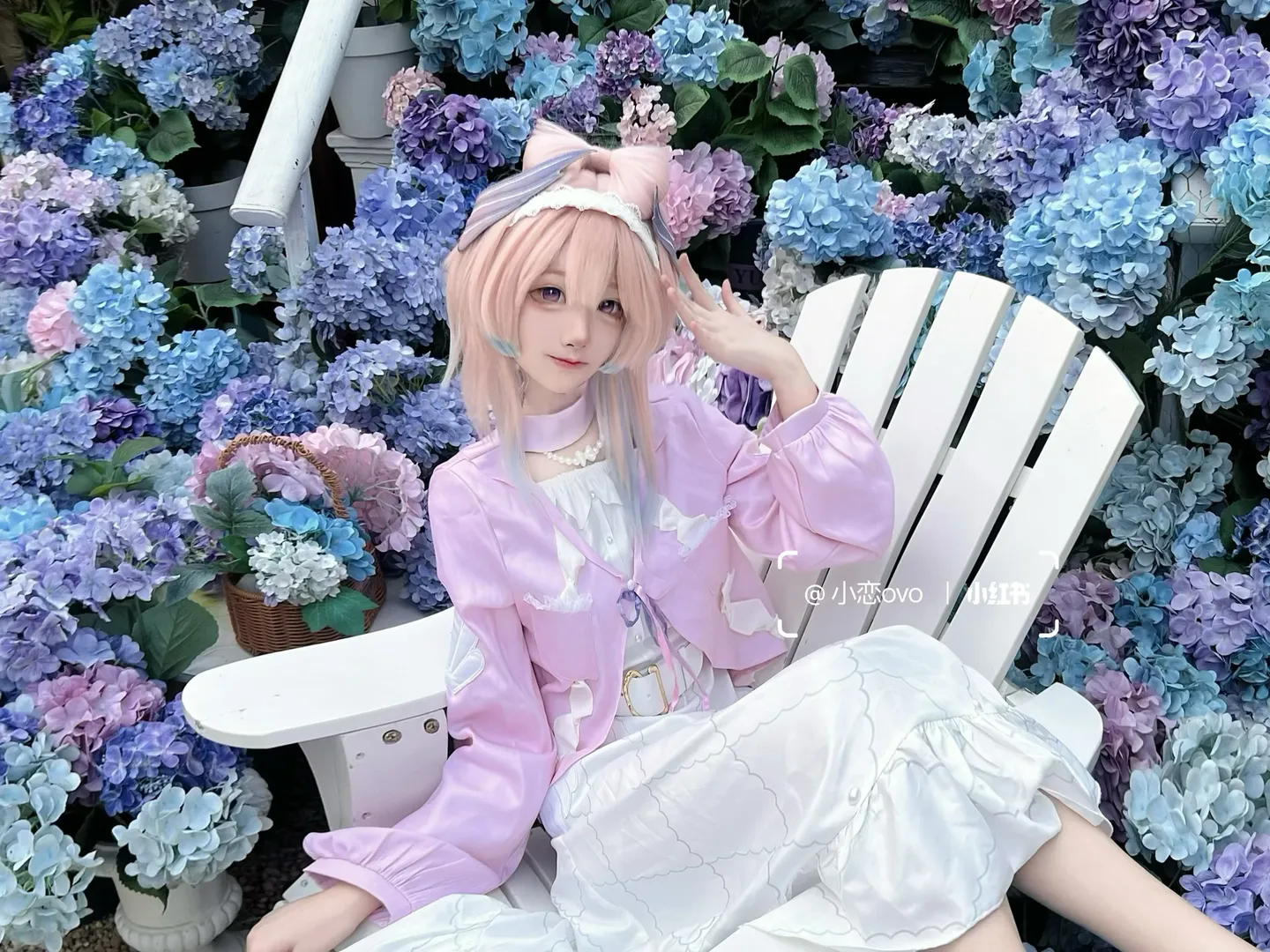 Genshin Impact, Hydrangea, Sangonomiya Kokomi cosplay, Endless Summer hydrangea field, Qixi Festival - Image 3