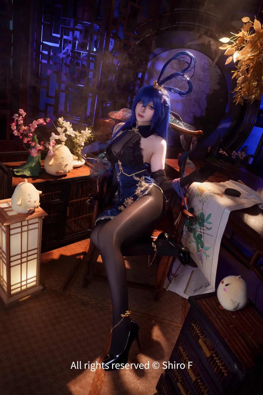 碧蓝航线, 中式旗袍, 花园cos, 黑丝cos, 大长腿