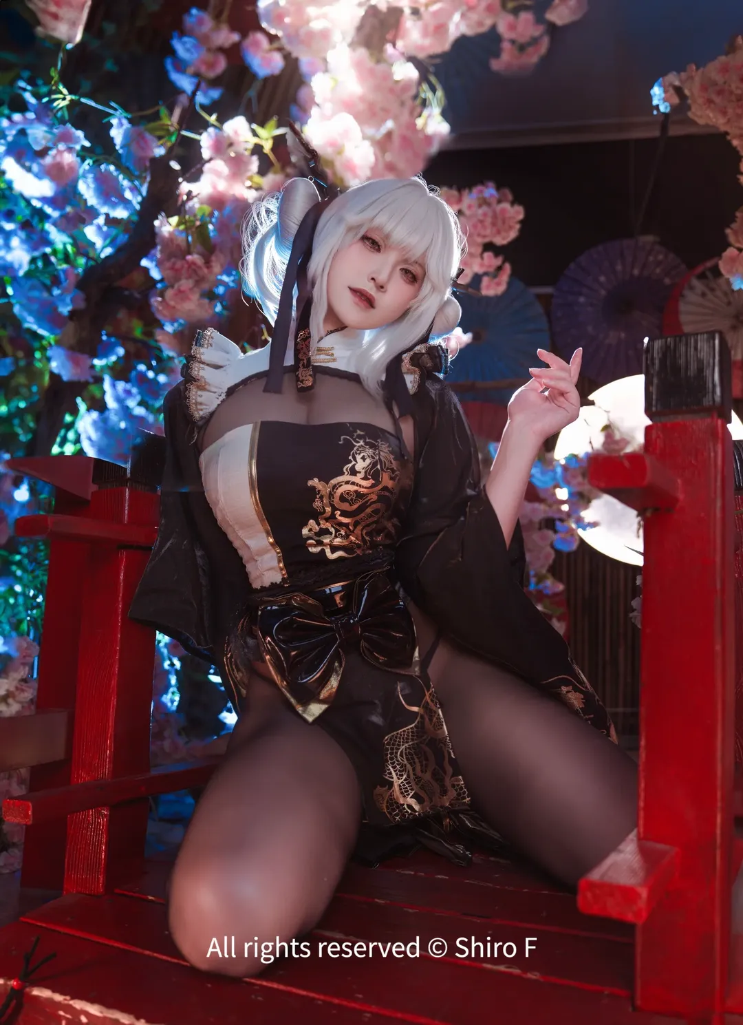 ロールプレイ, 和風撮影, ブラン コスプレ, 勝利の女神, 黒タイツ コーデ - 1枚目