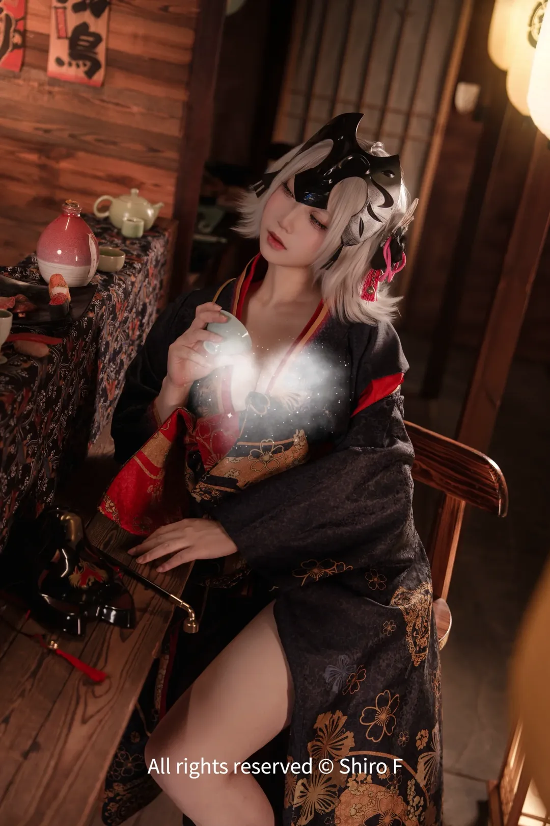 氛围感, 和风, fgo, 黑贞cos, 花魁