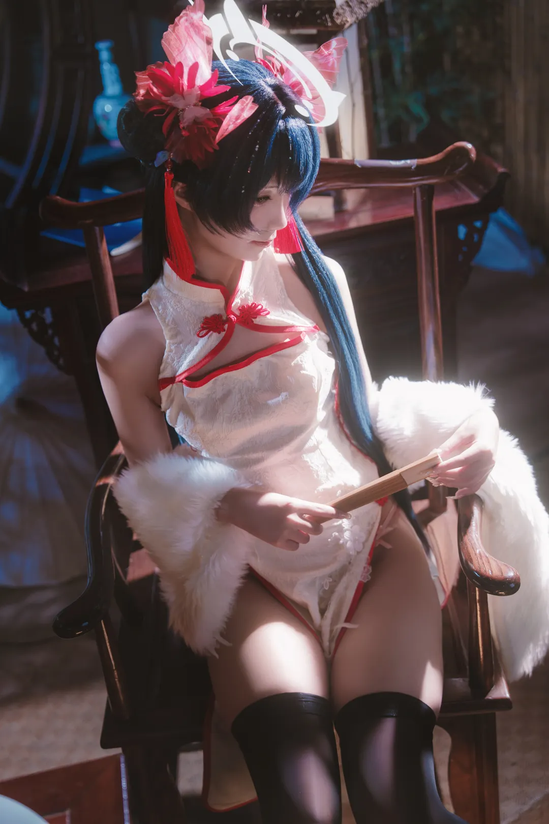 蔚蓝档案, 妃咲cos, 二次元cosplay, 旗袍造型, 春节装扮