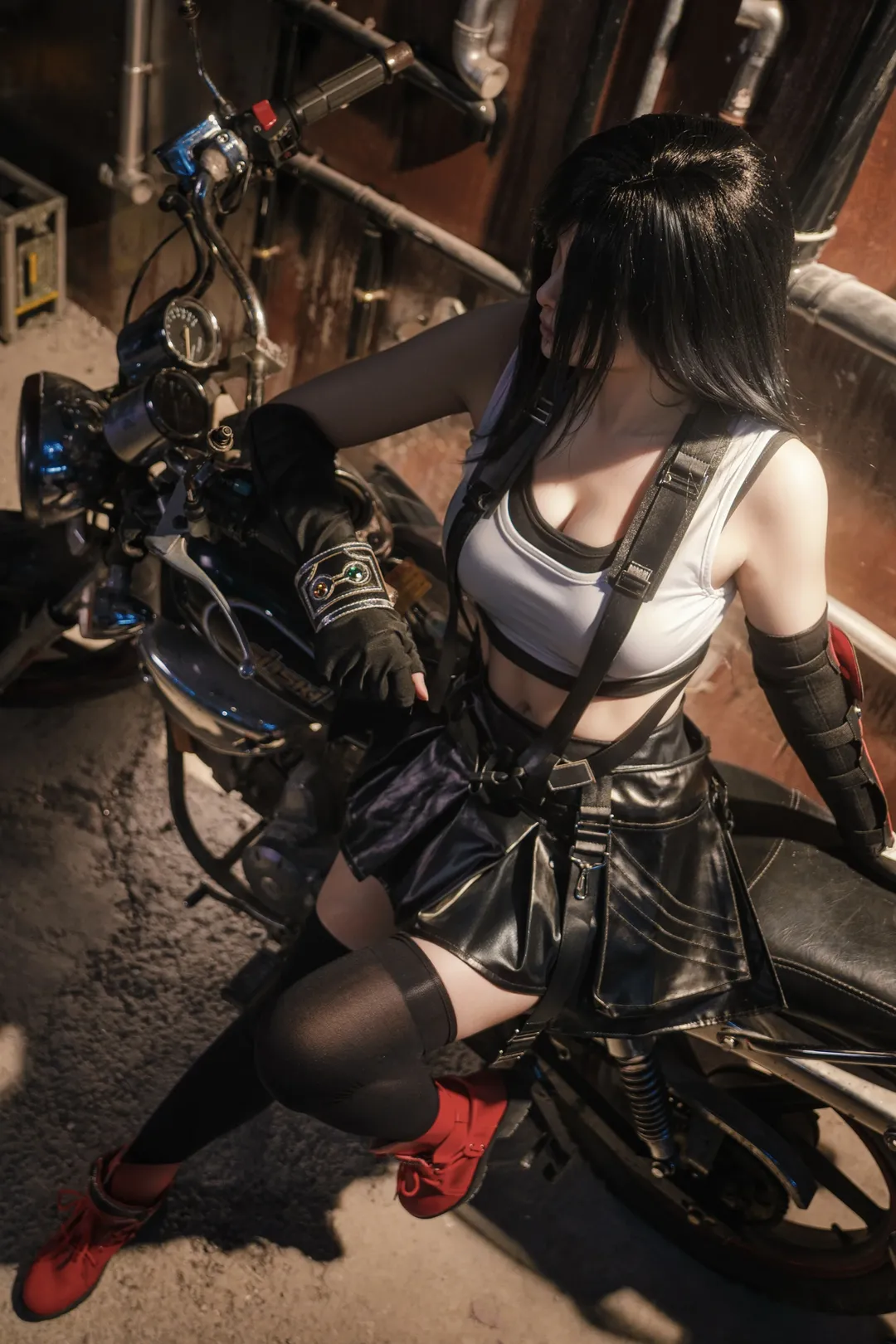 cosplay日常, 机车风摄影, 丝袜穿搭, 最终幻想7, 蒂法cos
