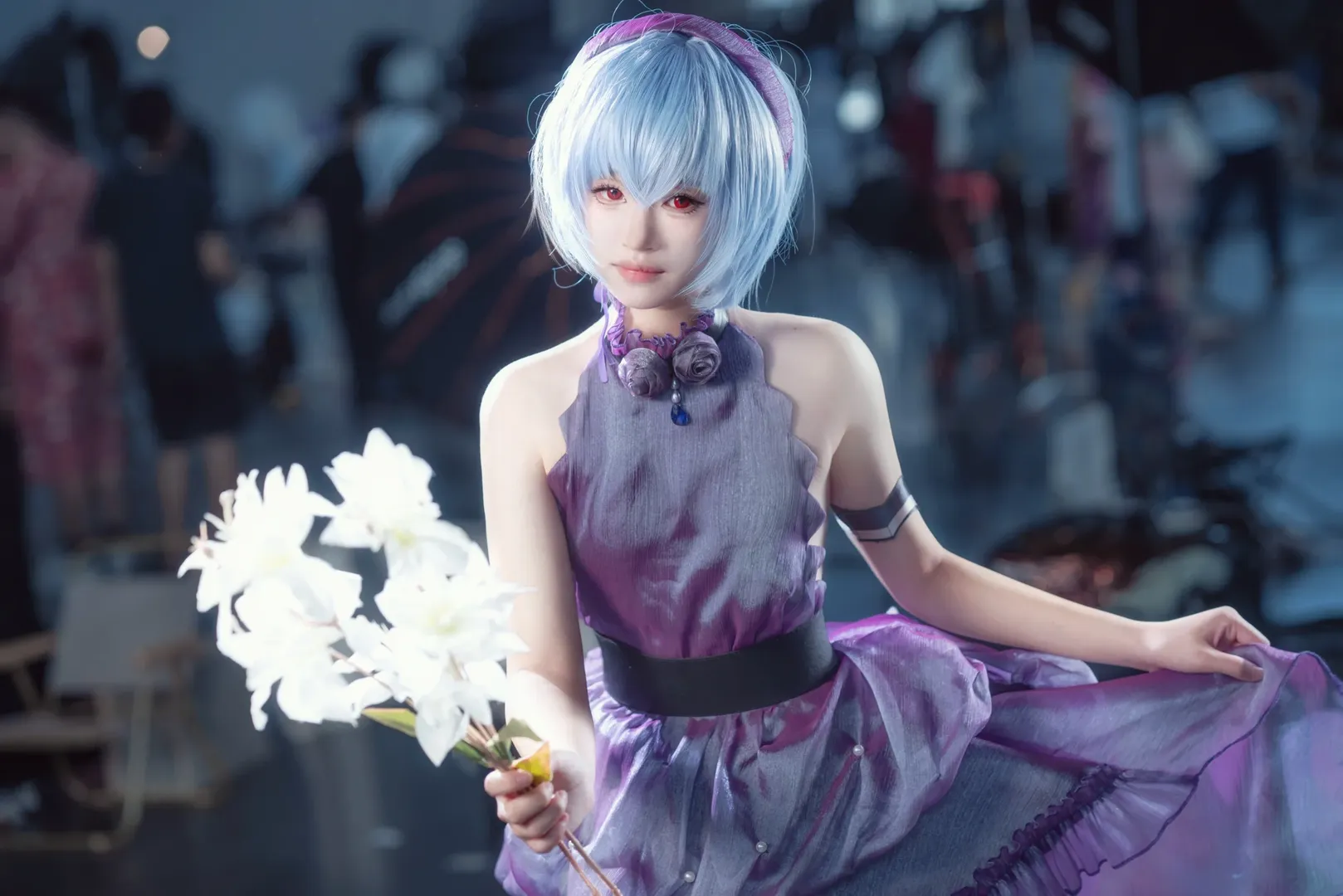 漫展cosplay, cos摄影, 绫波丽cos, 新世纪福音战士, 紫裙角色