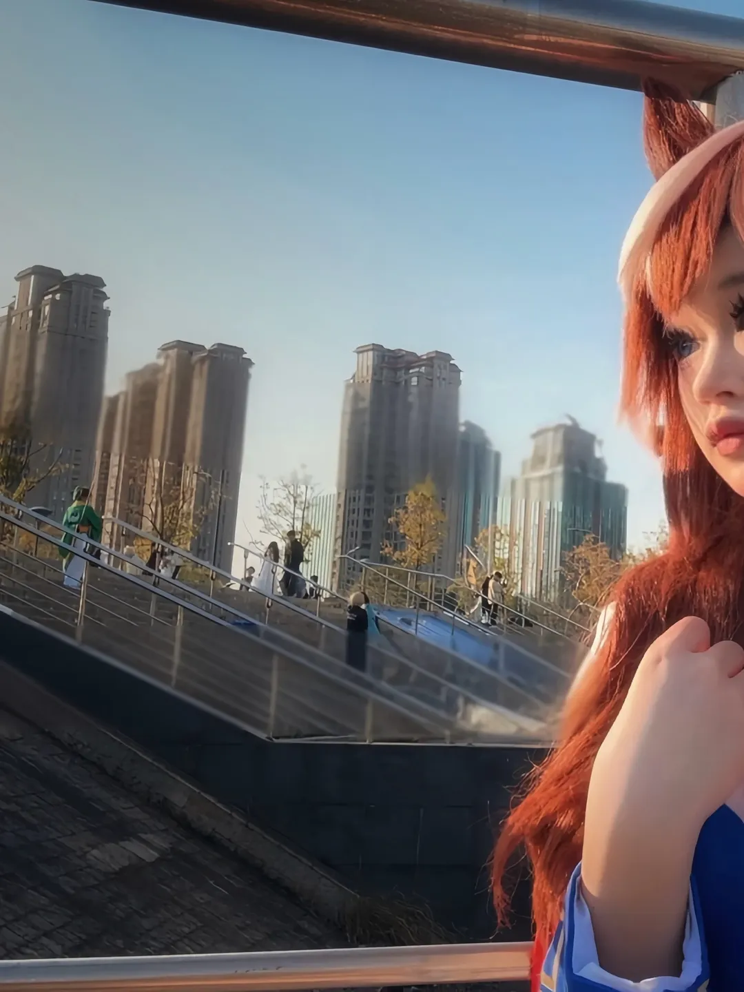 赛马娘, 制服写真, 户外外拍, 东海帝王cos, 城市天桥 - 第1张