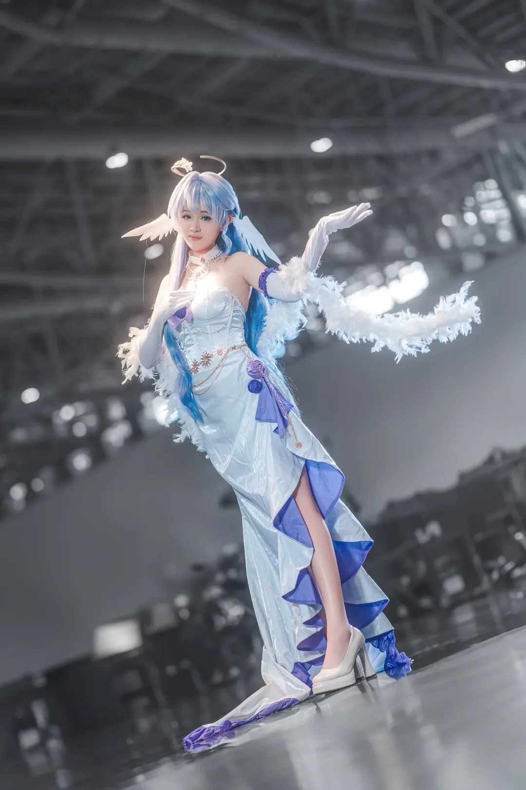 崩壊：スターレイル, ロビン コスプレ, 二次元コスプレ, イベント撮影, 青と白の翼のコスプレ