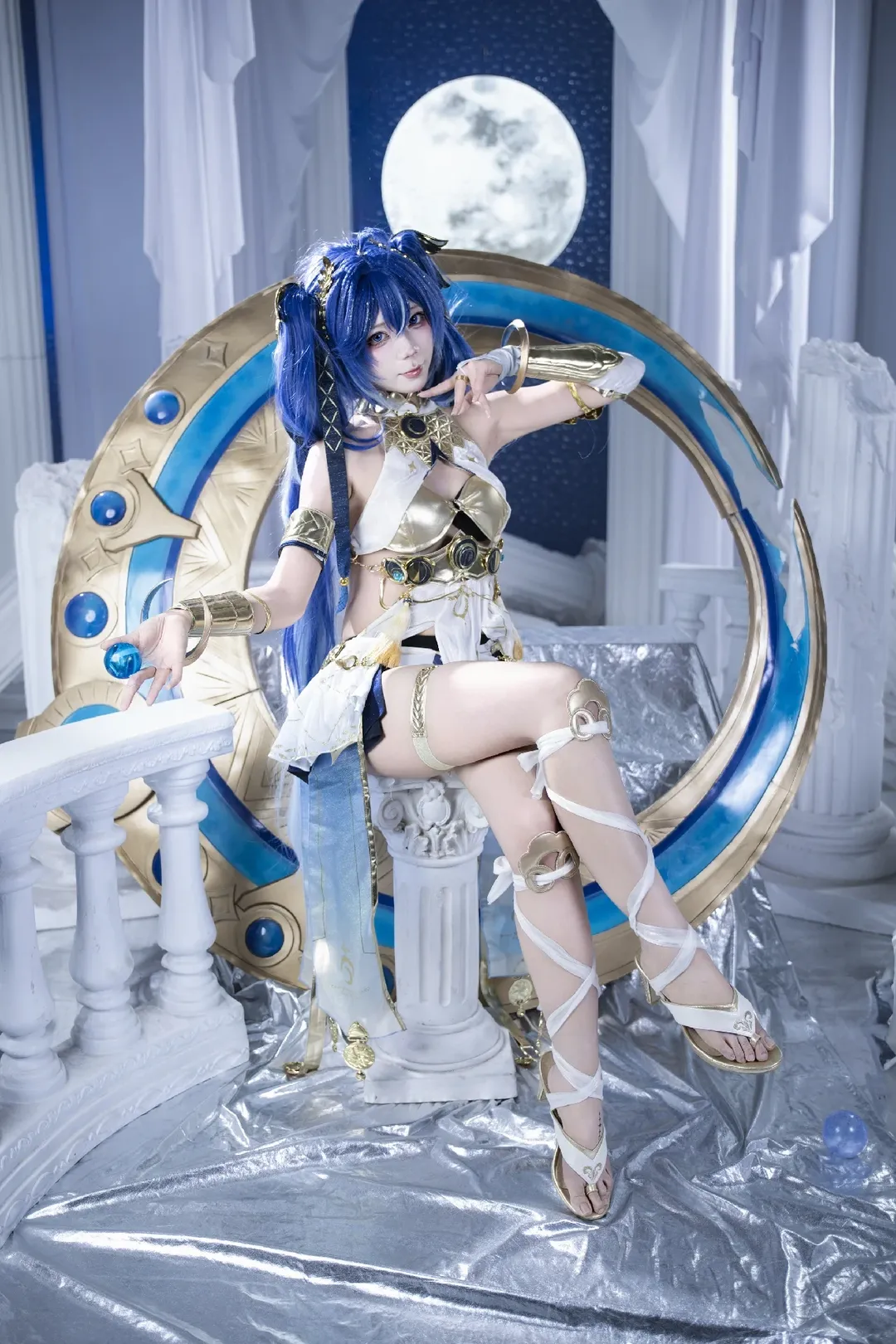 Wuthering Waves, Iuno cosplay, Cosplay photoshoot, Role-playing game, Blue-haired cosplay