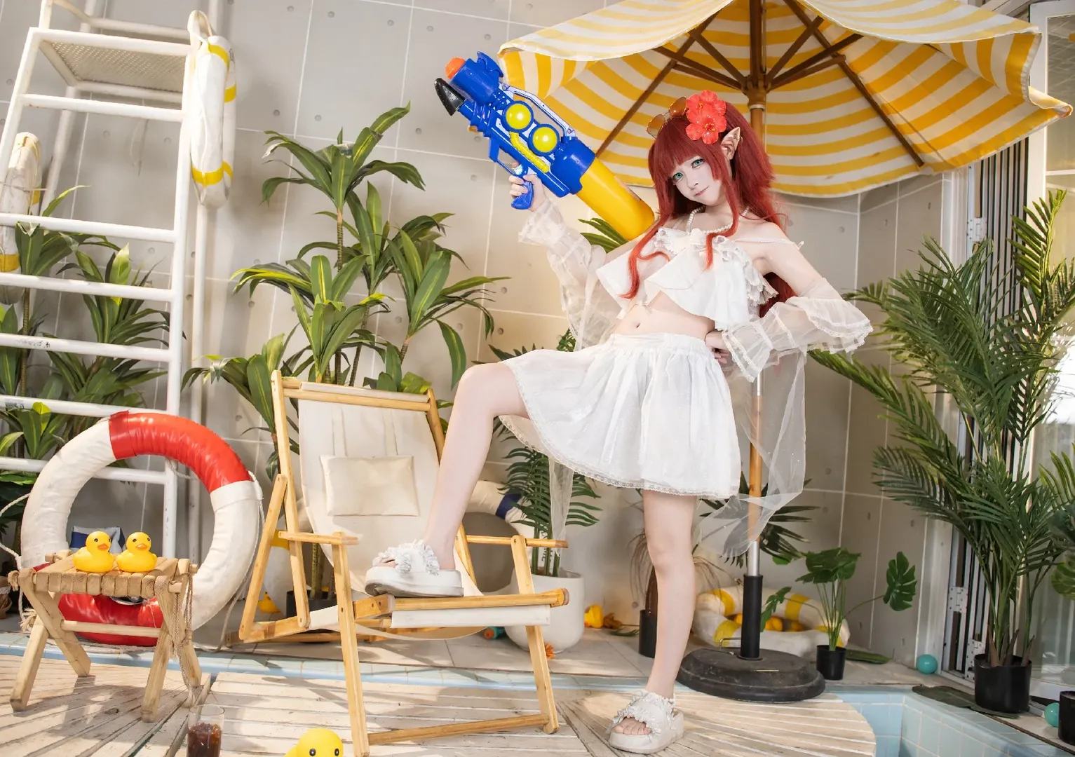 cosplay, 明日方舟, 夏日写真, 精灵耳, 桃金娘cos