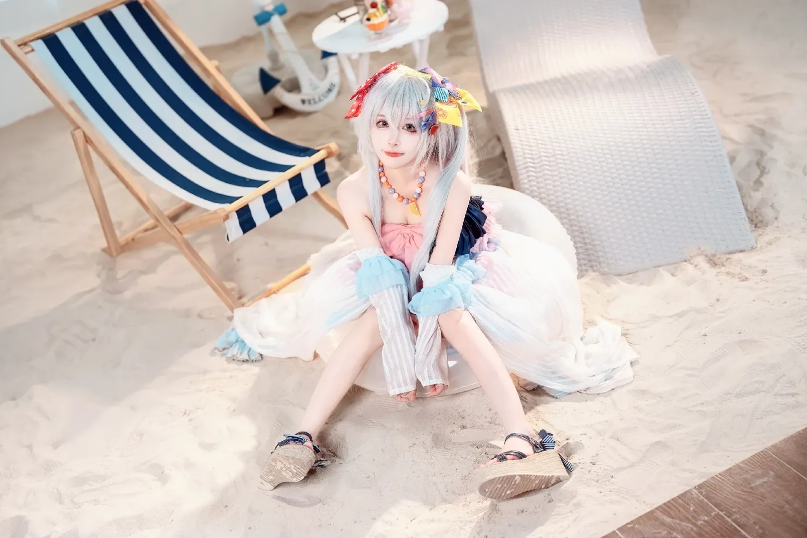 蔚蓝档案, 白洲梓cos, 夏日泳装, cosplay摄影, 水梓