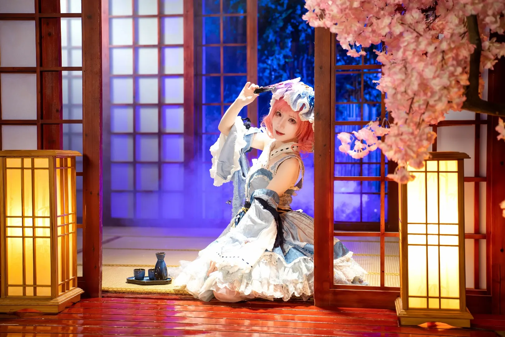 東方Project, 和風撮影, 二次元コスプレ, 西行寺幽々子コスプレ, 伝統的な和風シーン