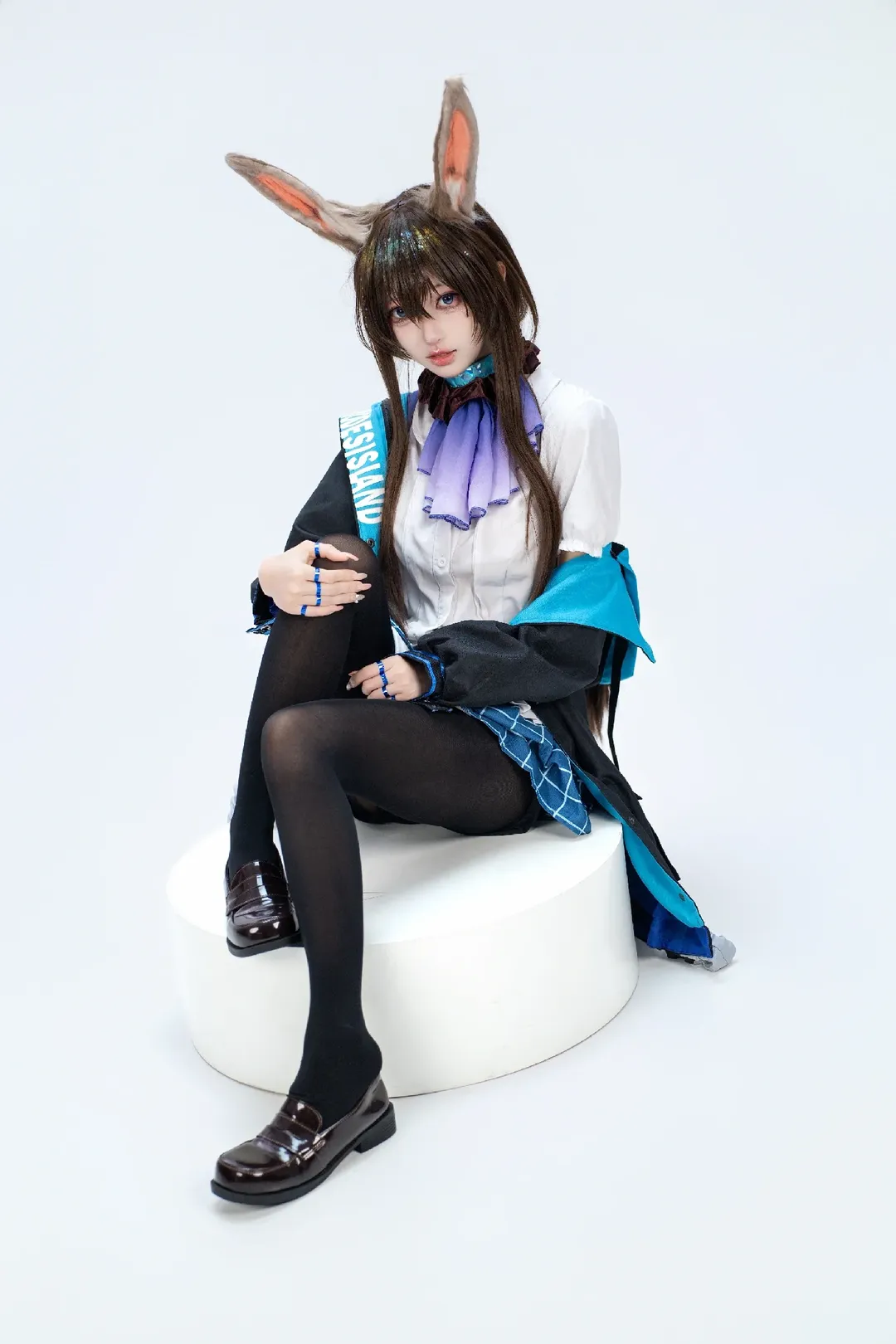 cosplay, 明日方舟, 阿米娅cos, 黑丝, 兔耳妆造 - 第2张