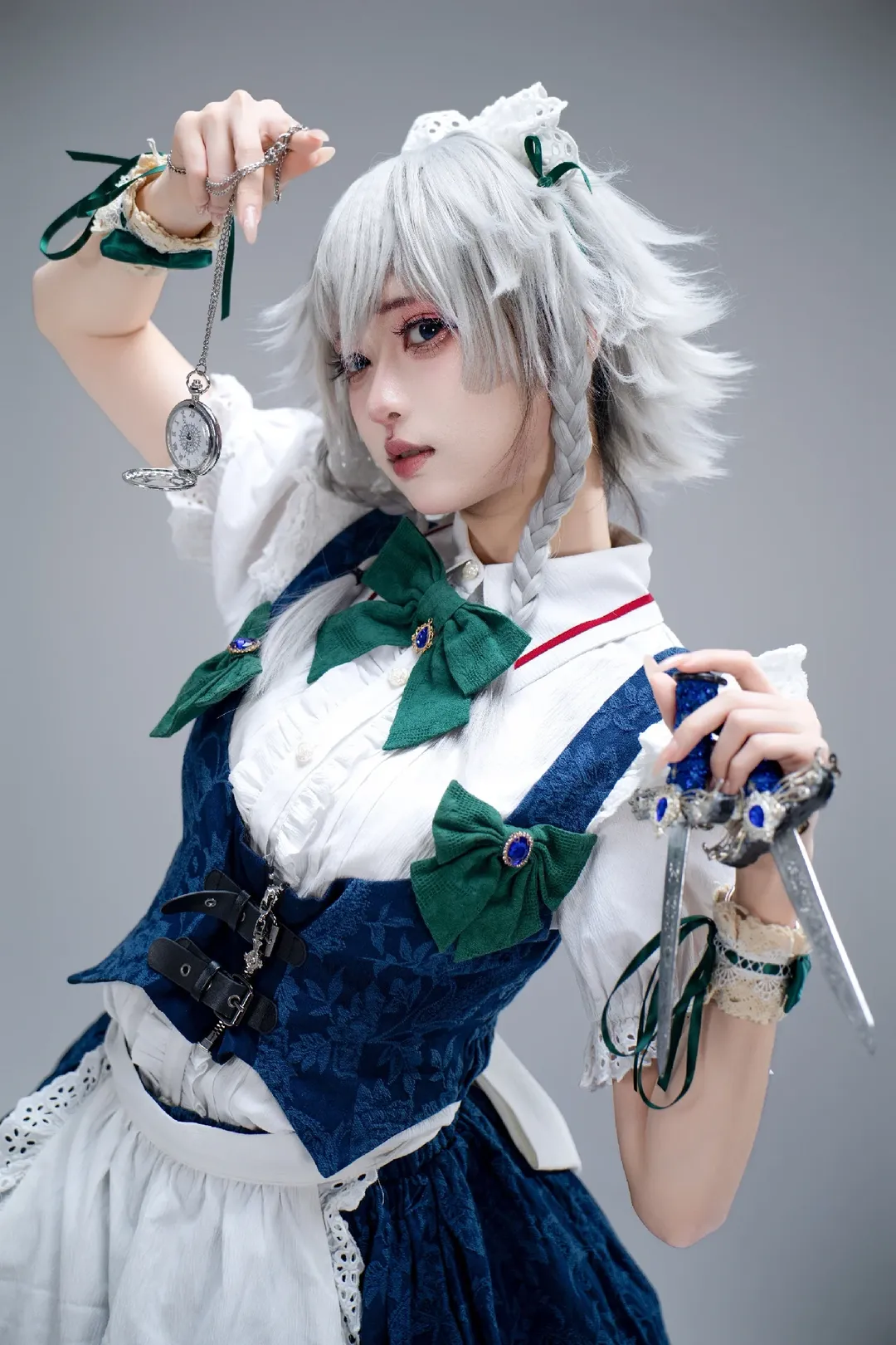 东方Project, 白丝, 十六夜咲夜cos, 银发cosplay, 女仆装cos - 第3张