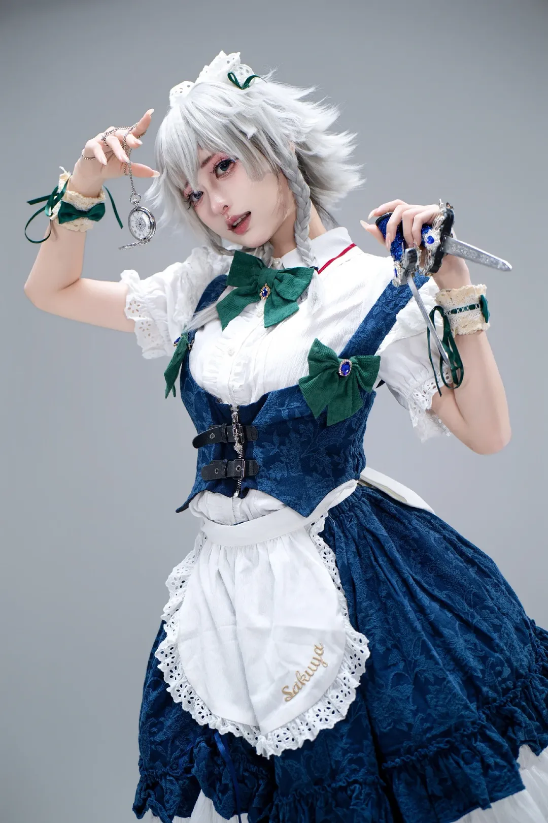 东方Project, 白丝, 十六夜咲夜cos, 银发cosplay, 女仆装cos - 第4张