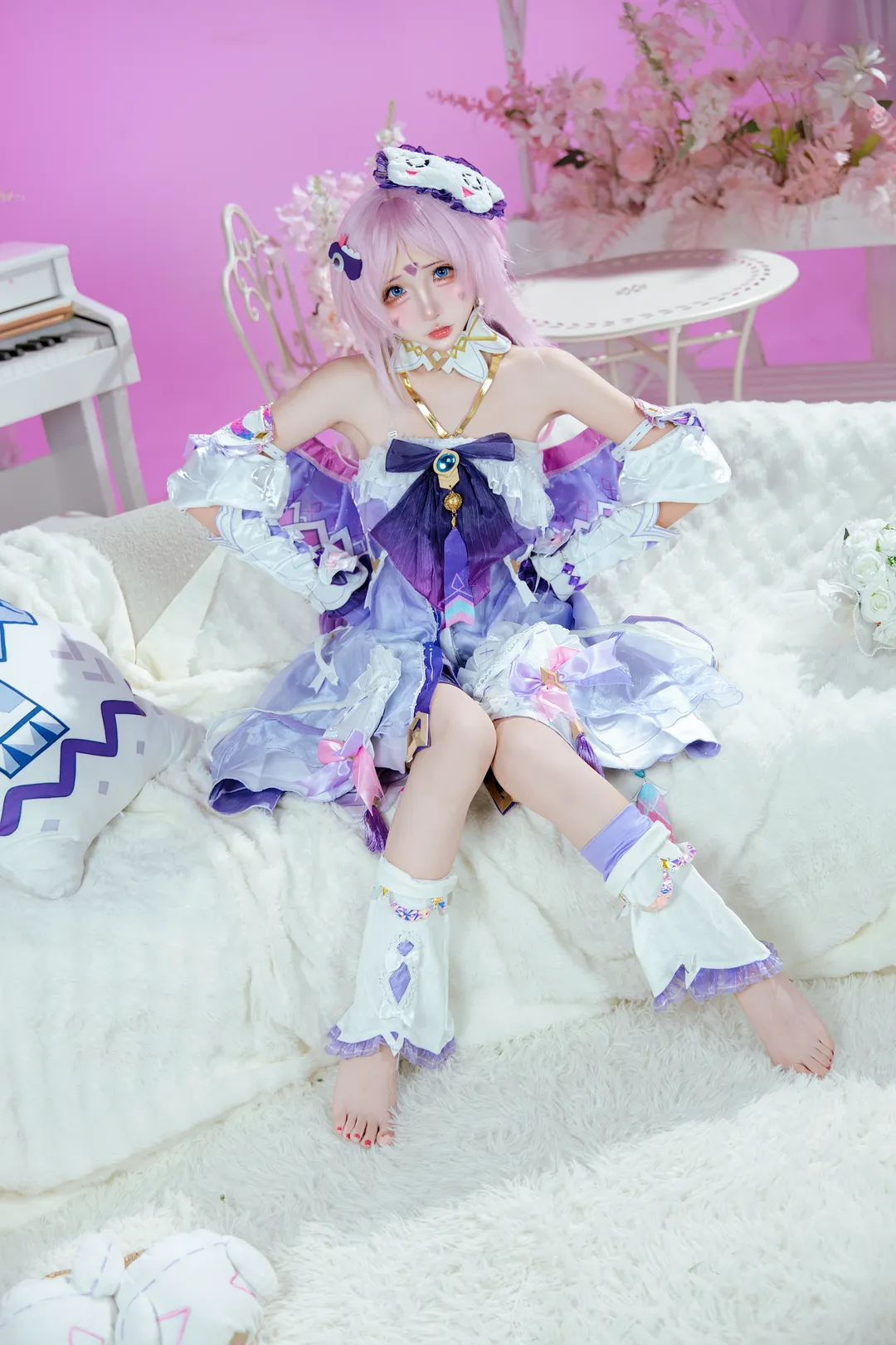 原神, 茜特菈莉cos, 二次元cosplay, 粉色系穿搭, 梦幻人像