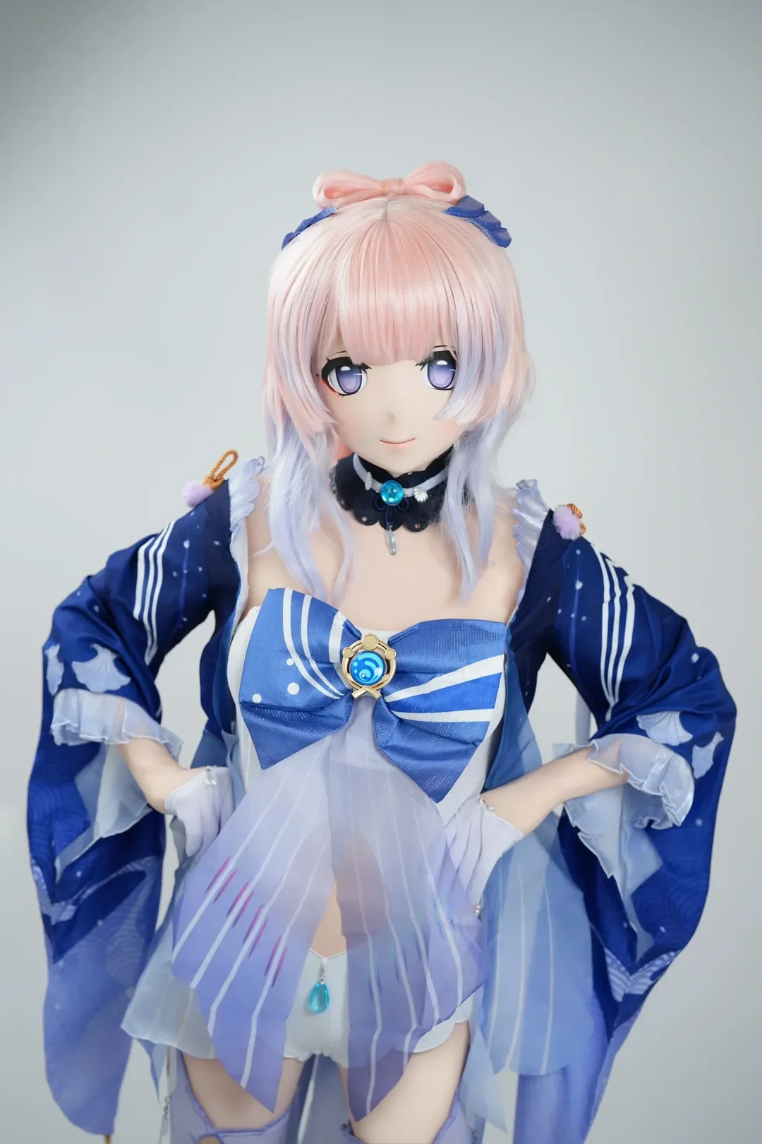 原神, 珊瑚宫心海cos, 白丝, 生日贺图, kigurumi - 第1张
