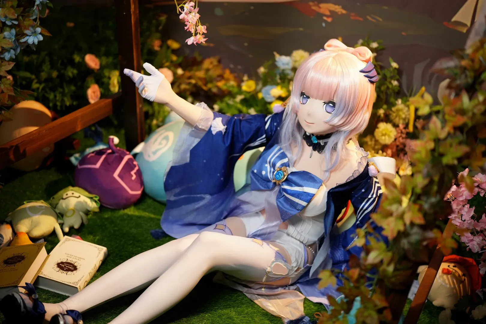 原神, 珊瑚宫心海cos, 白丝, 生日贺图, kigurumi - 第5张