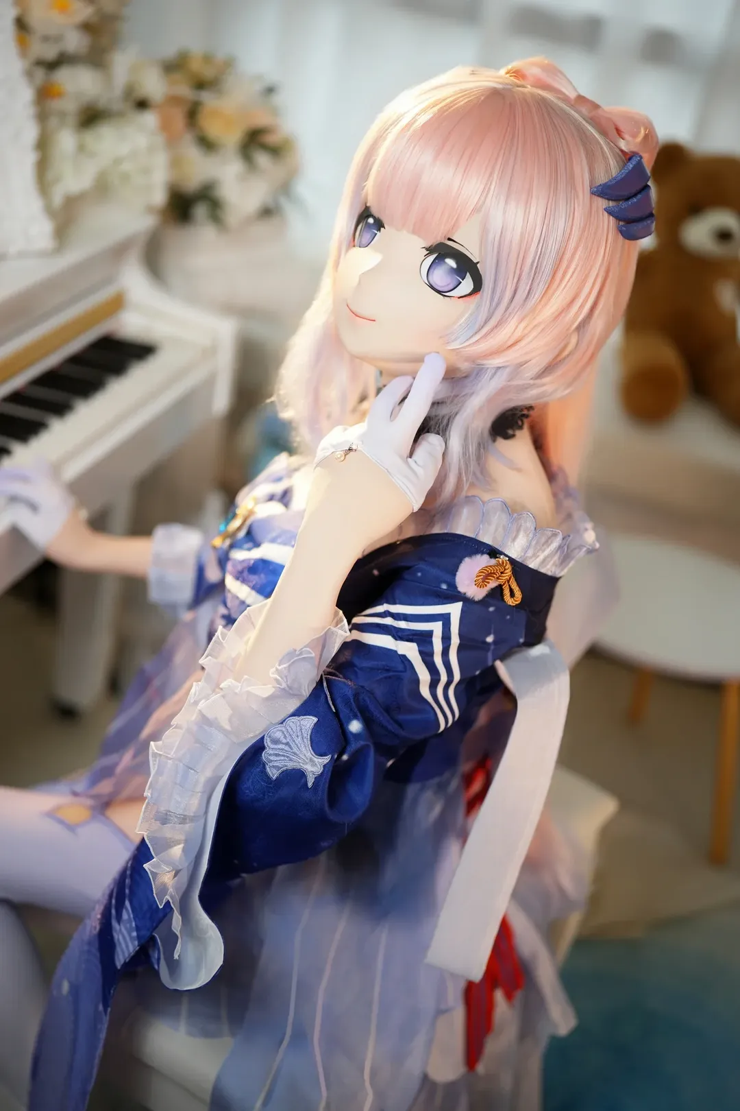 原神, 珊瑚宫心海cos, 白丝, 生日贺图, kigurumi - 第8张