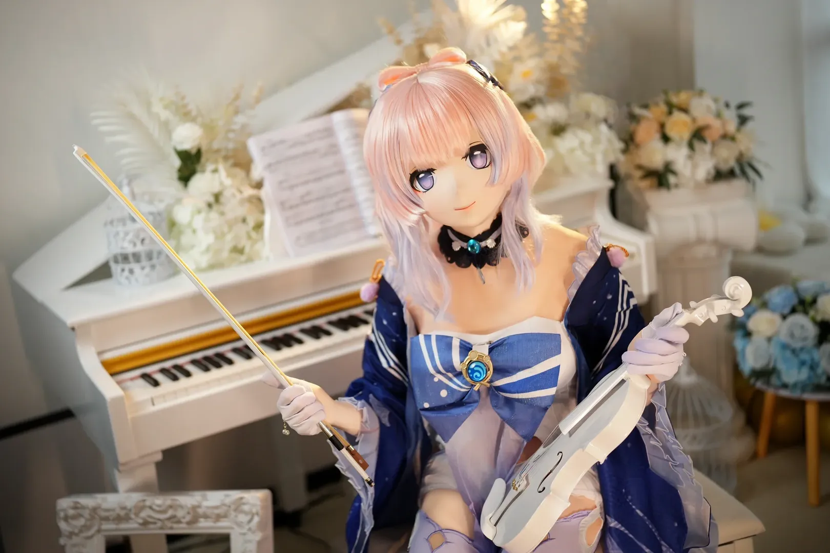 原神, 珊瑚宫心海cos, 白丝, 生日贺图, kigurumi - 第9张