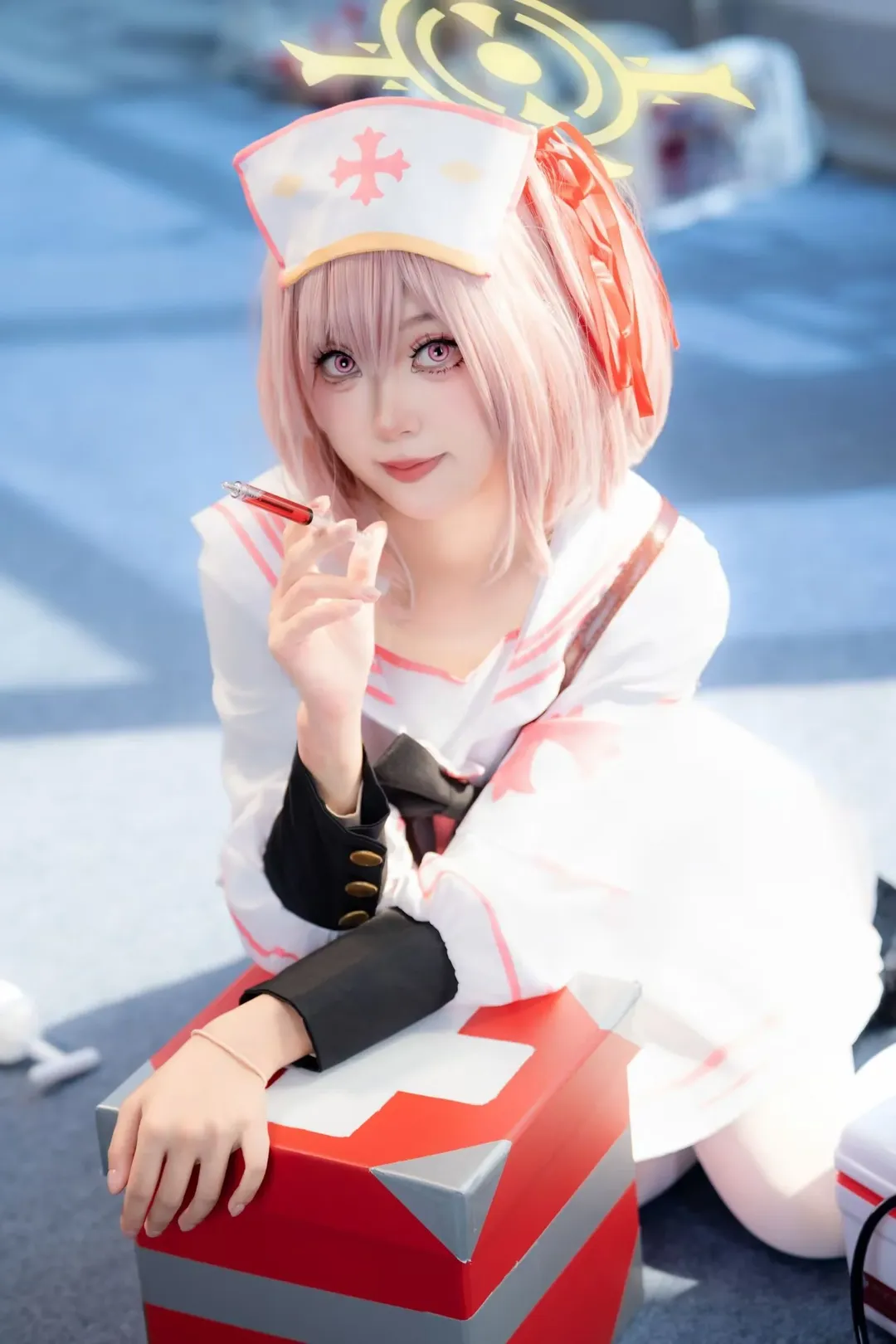 ブルーアーカイブ, イベント写真, セリナ コスプレ, 白タイツコスプレ, ナースコスプレ - 3枚目