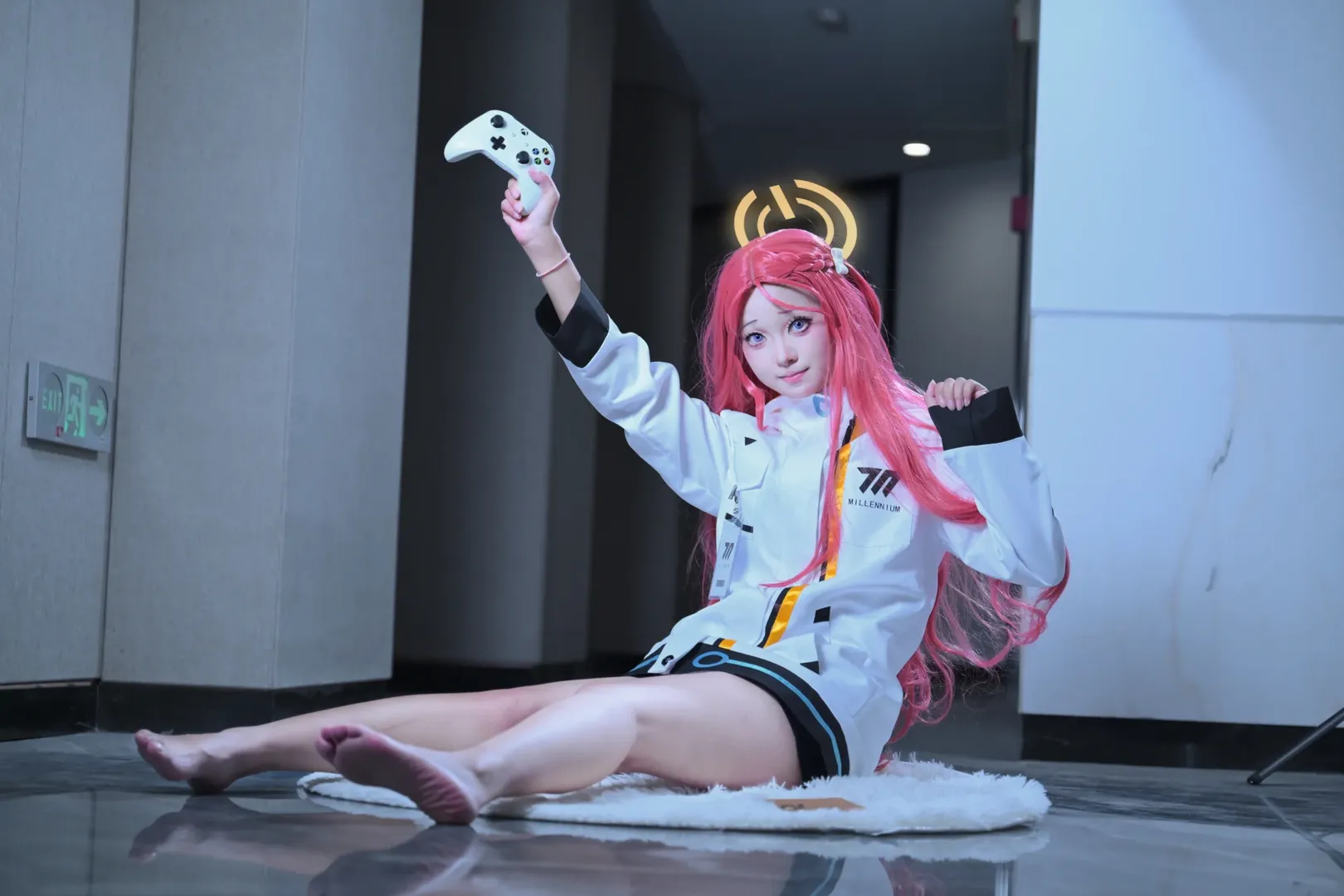 碧蓝档案, cosplay摄影, 柚子cos, 游戏部日常, 光环特效
