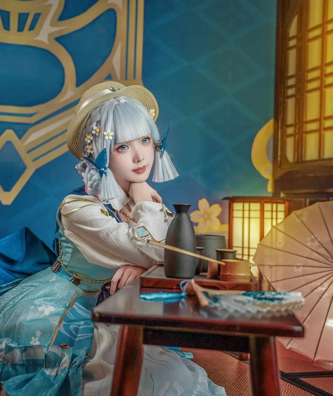 原神, 原神cosplay, 绫华cos, 自拍馆探店, cosplay白丝