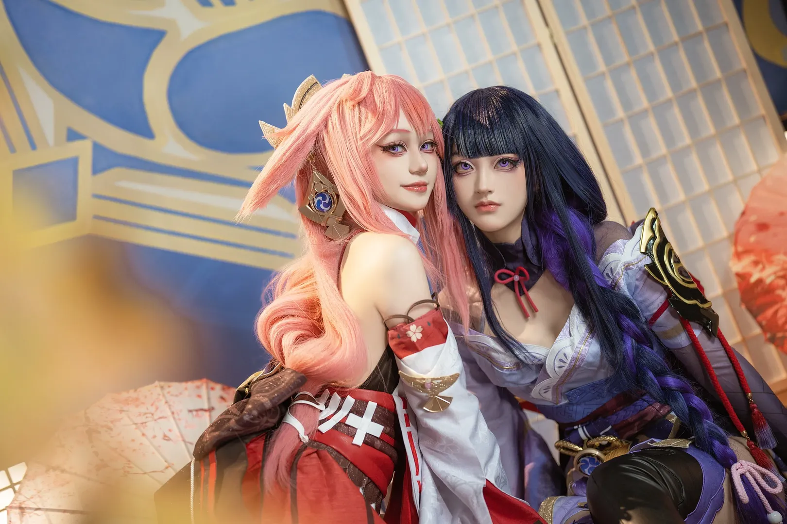 原神, 八重神子cos, cosplay摄影, 自拍馆, 雷电将军cos - 第1张