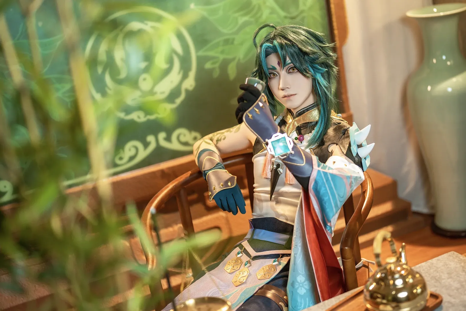 Genshin Impact, Selfie studio, Xiao cosplay, Conqueror of Demons, Lantern Festival cosplay - Image 1