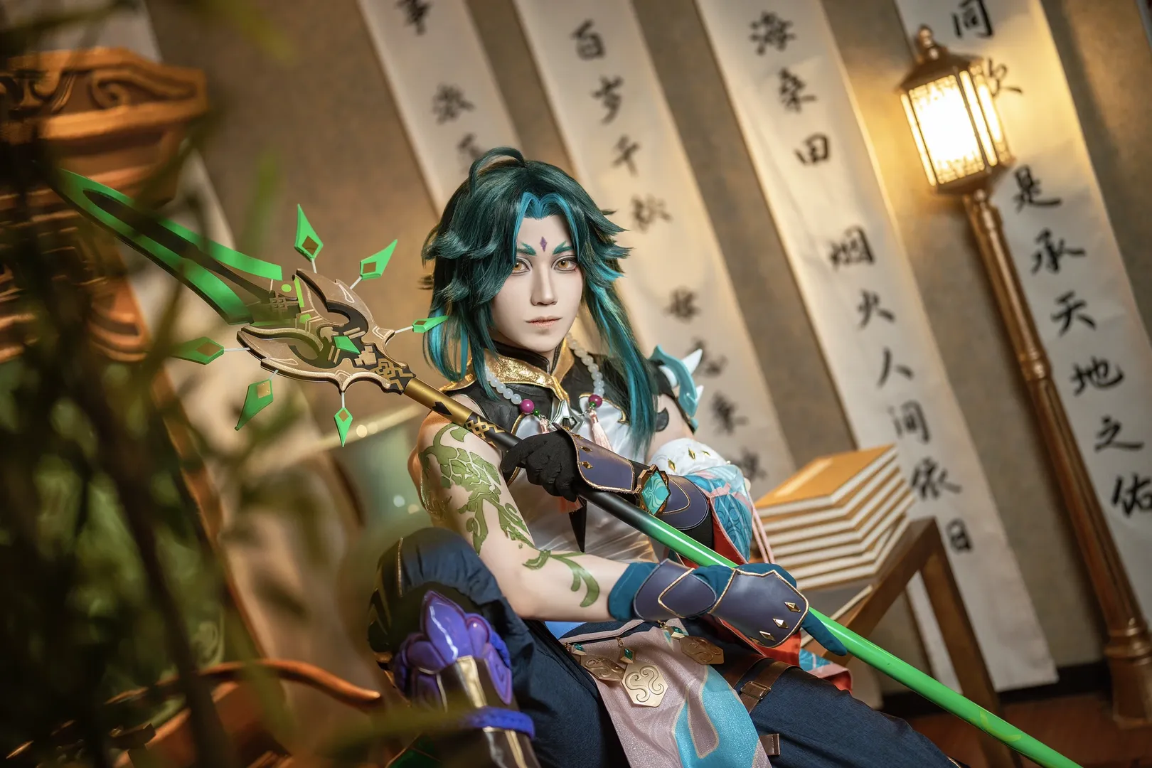 Genshin Impact, Selfie studio, Xiao cosplay, Conqueror of Demons, Lantern Festival cosplay - Image 4