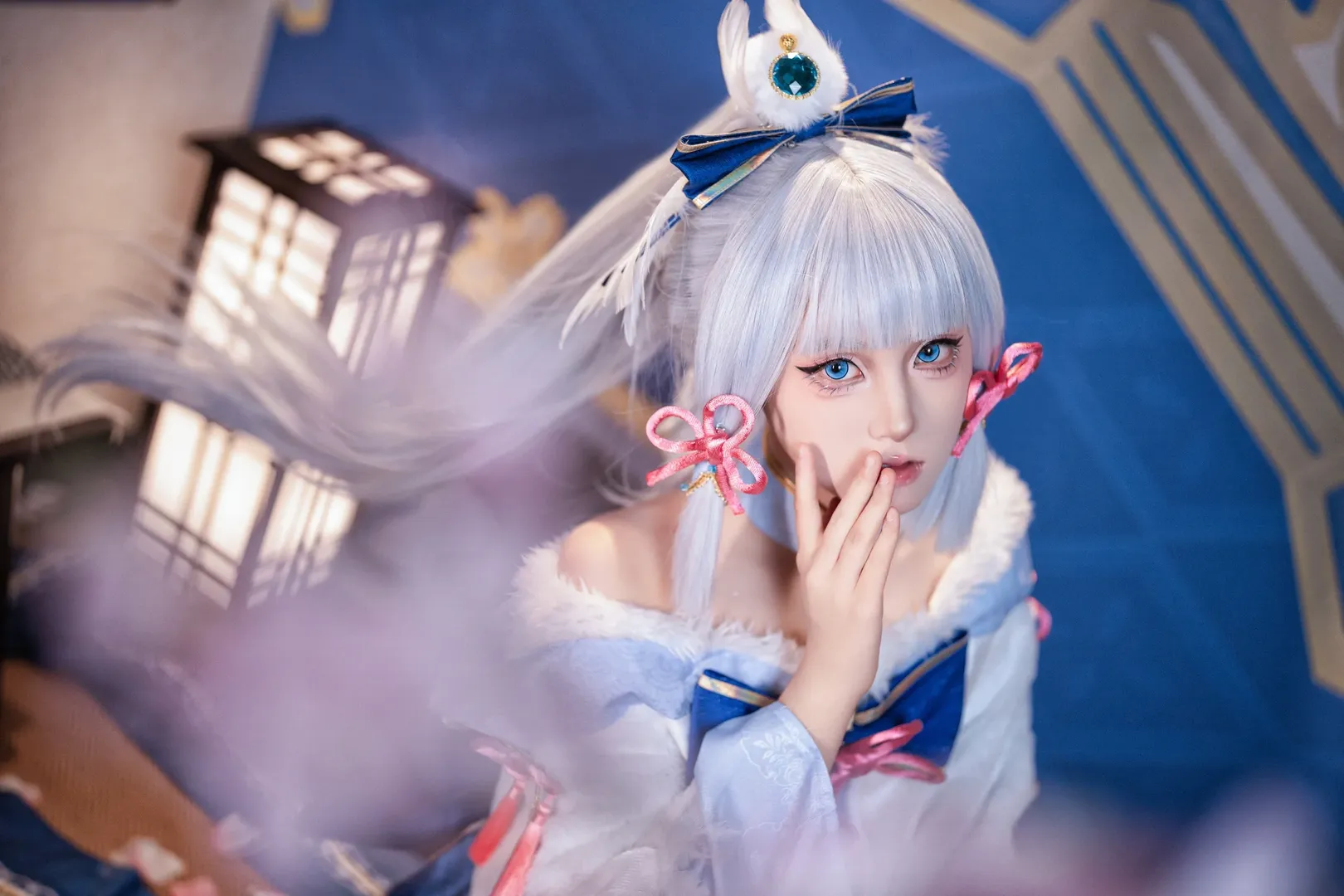 原神, cosplay, 神里绫华cos, 白鹭樱华, 白毛cosplay - 第1张